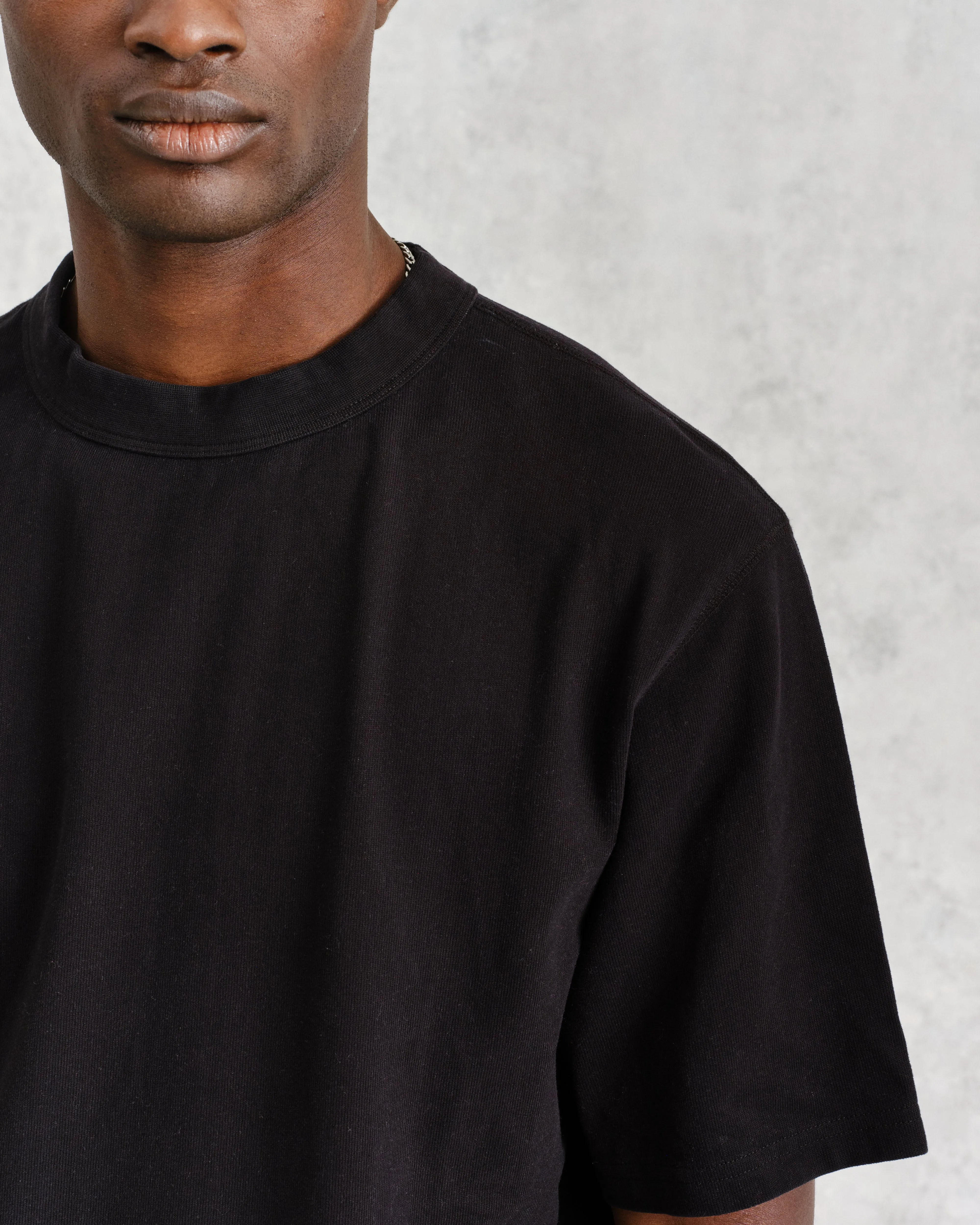 Milton - Black Organic Compact Cotton T-Shirt sold by Wax London product image thumbnail 3