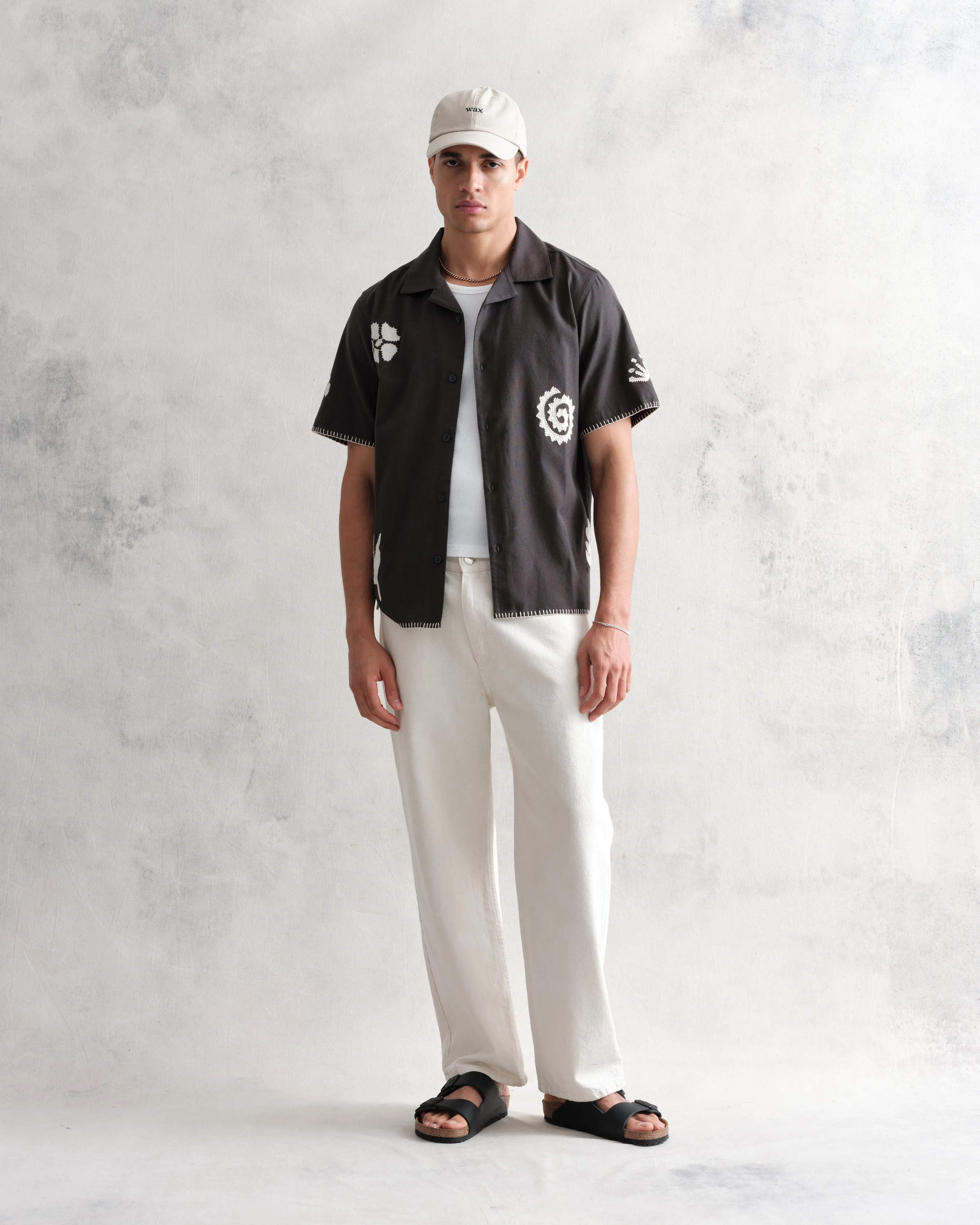 Didcot - Black Doodle Applique Short-Sleeve Shirt sold by Wax London product image thumbnail 4