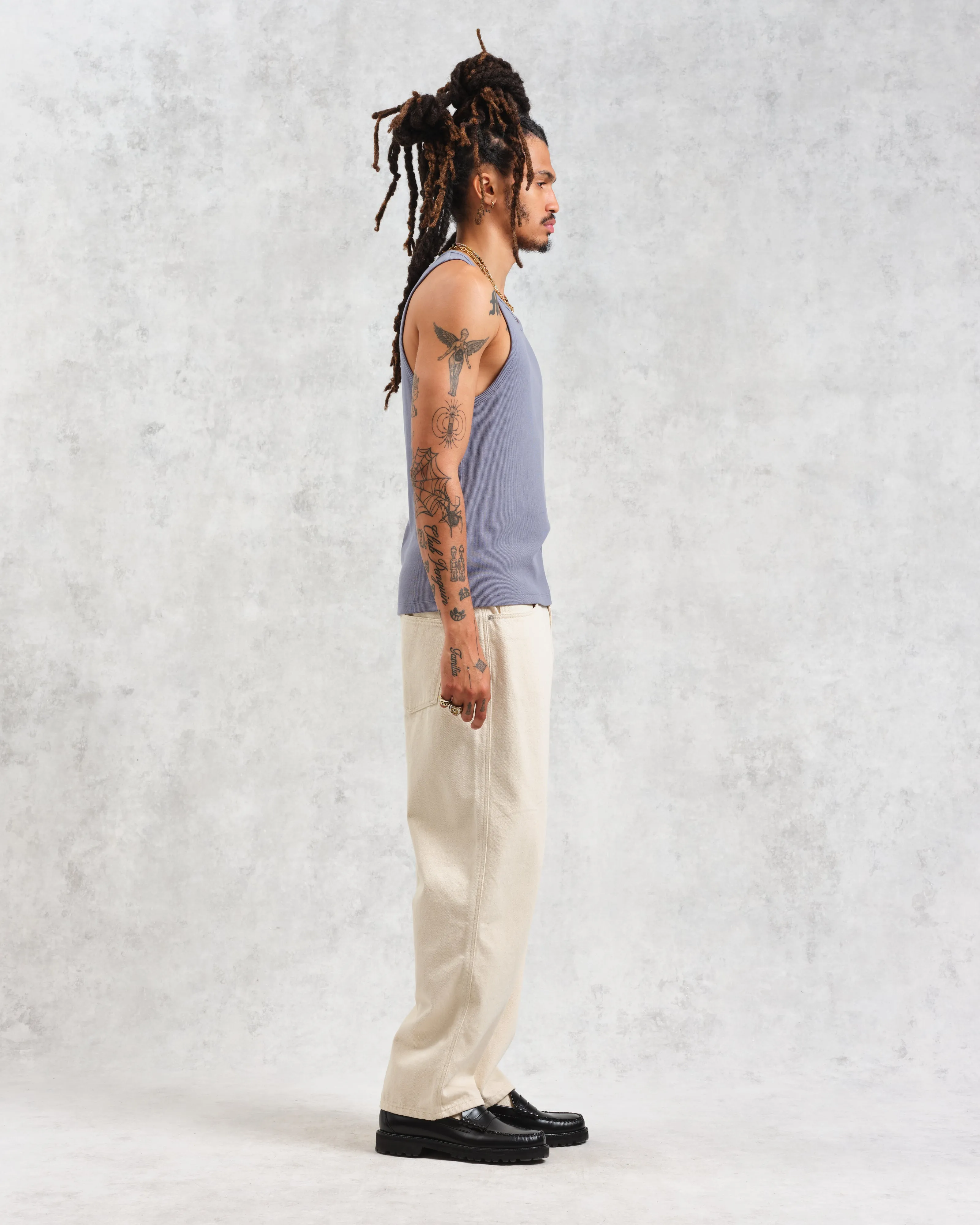 Montague - Blue Ribbed Organic Cotton Vest sold by Wax London product image thumbnail 5