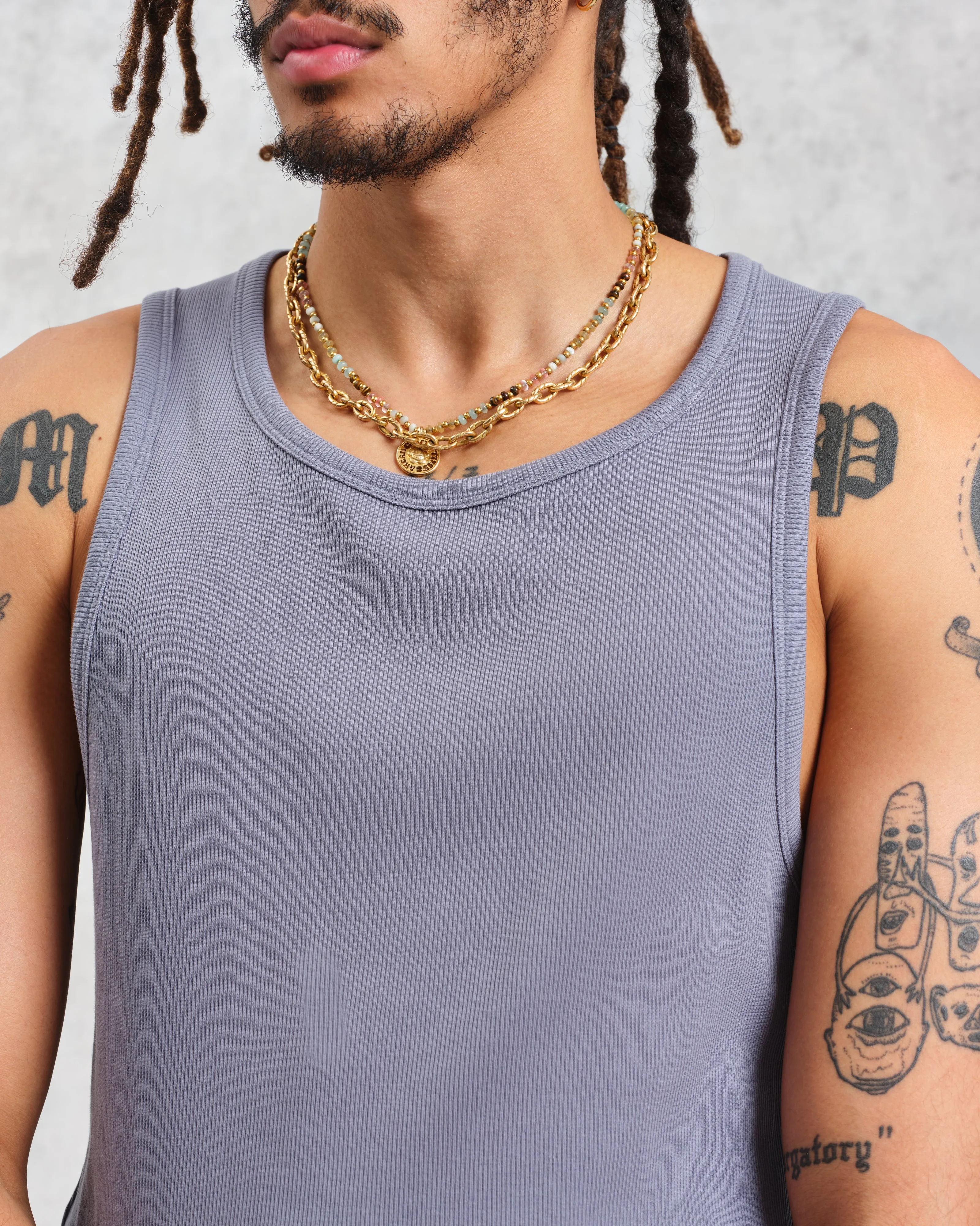 Montague - Blue Ribbed Organic Cotton Vest sold by Wax London product image thumbnail 4