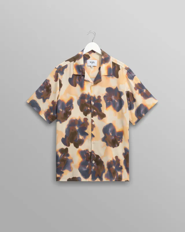 Didcot - Peach Floral Blur Short-Sleeve Shirt sold by Wax London
