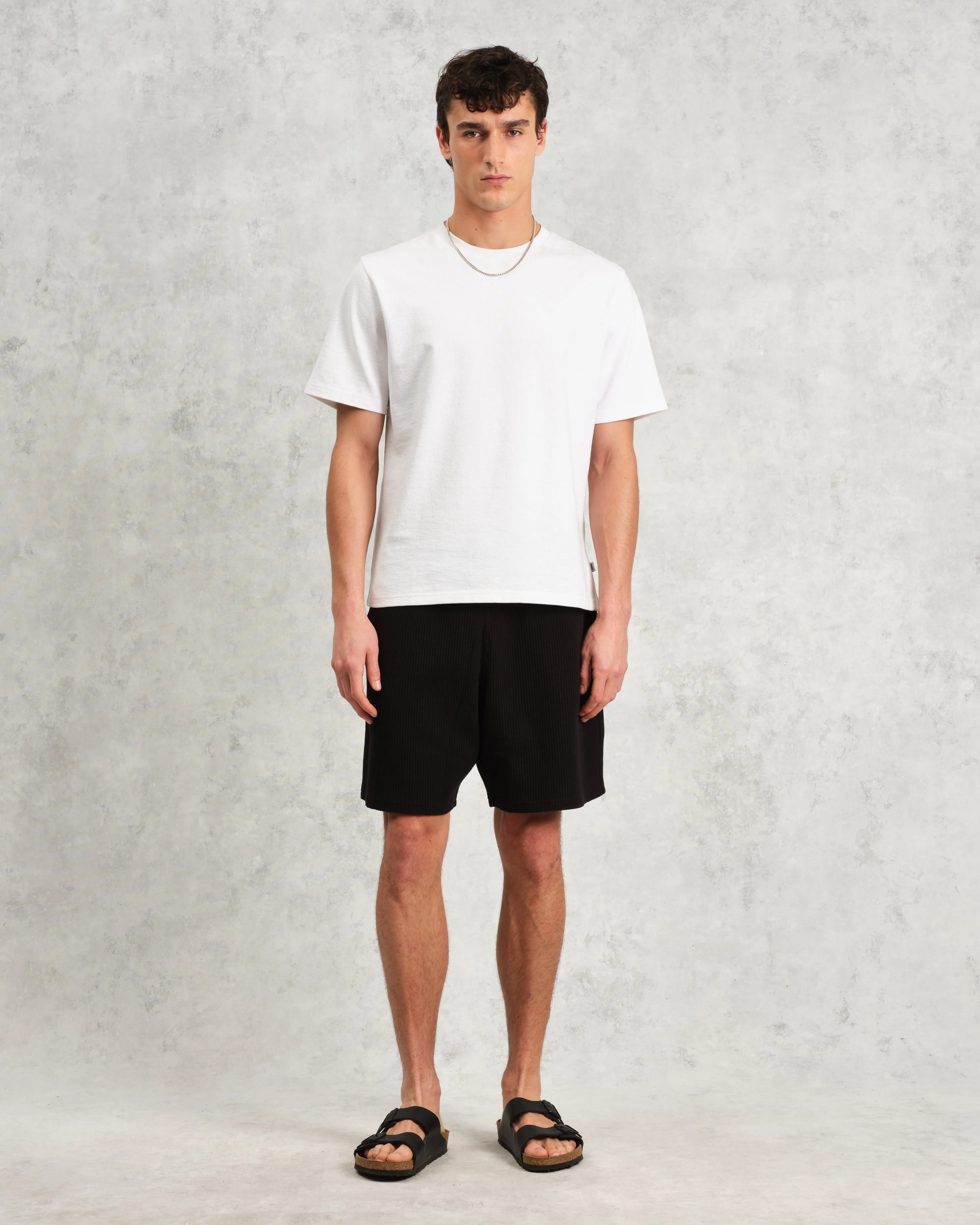 Dudley - Black Textured Waffle Shorts sold by Wax London product image thumbnail 2