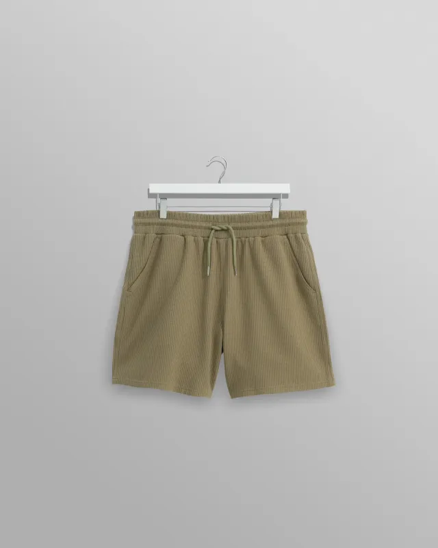 Dudley - Khaki Textured Waffle Shorts made by Wax London