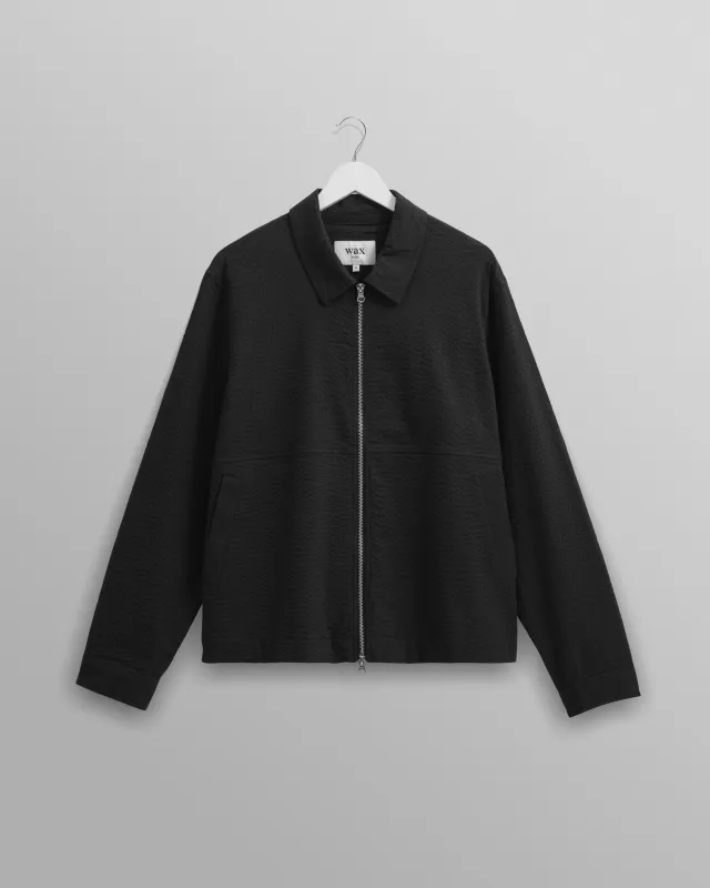 Eldon - Black Cotton Seersucker Jacket sold by Wax London