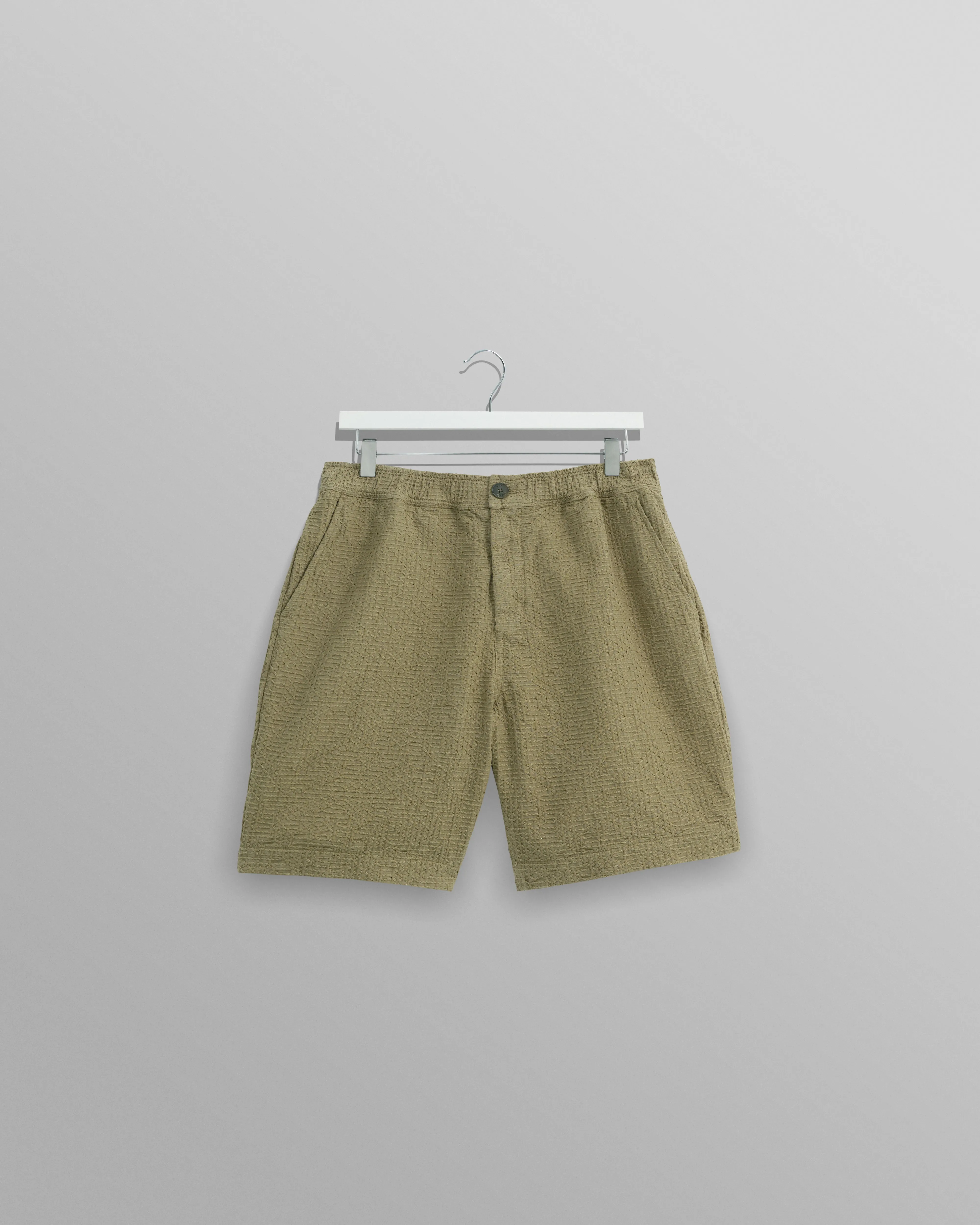 Kurt - Khaki Honeycomb Cotton Shorts sold by Wax London