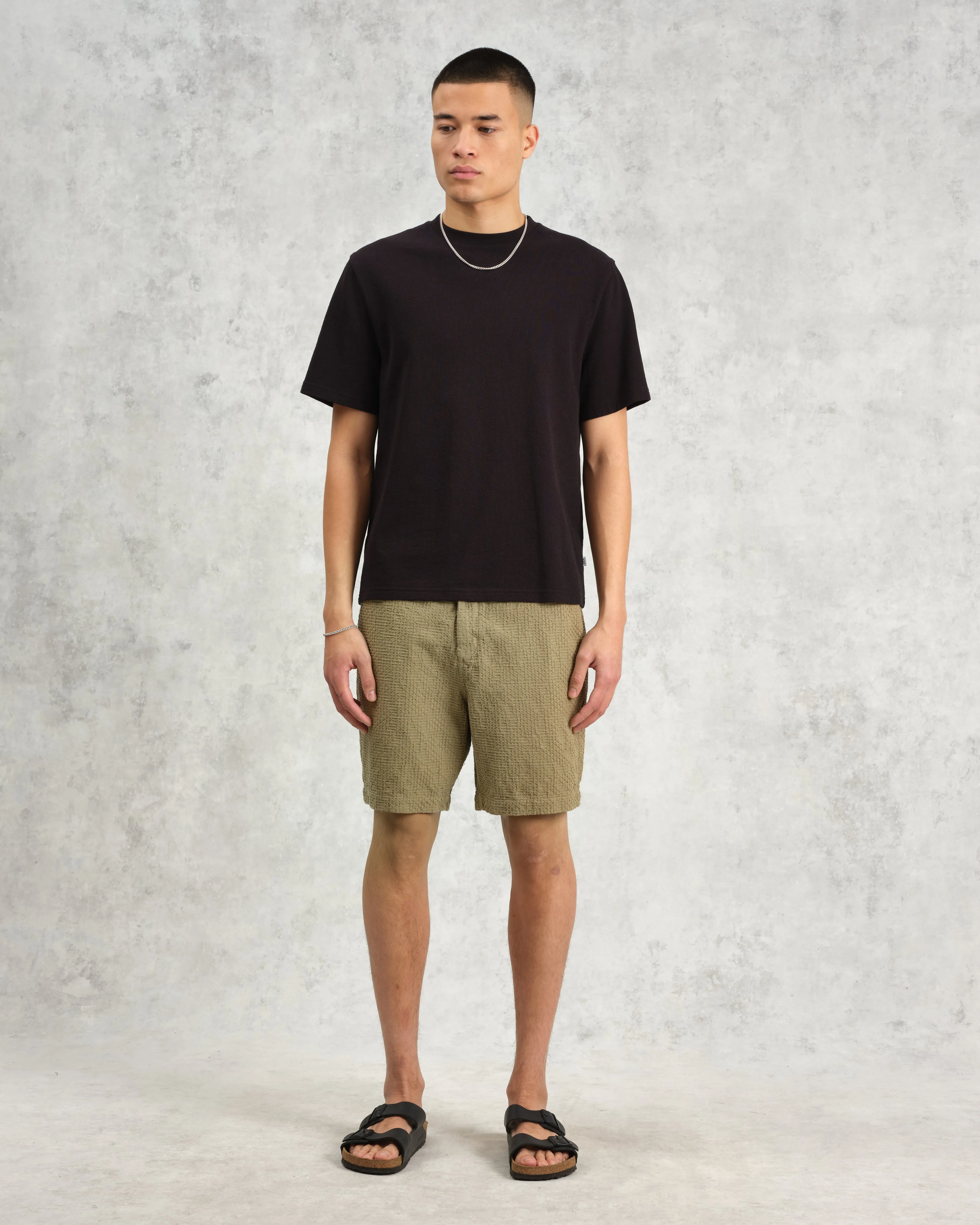 Kurt - Khaki Honeycomb Cotton Shorts sold by Wax London product image thumbnail 2