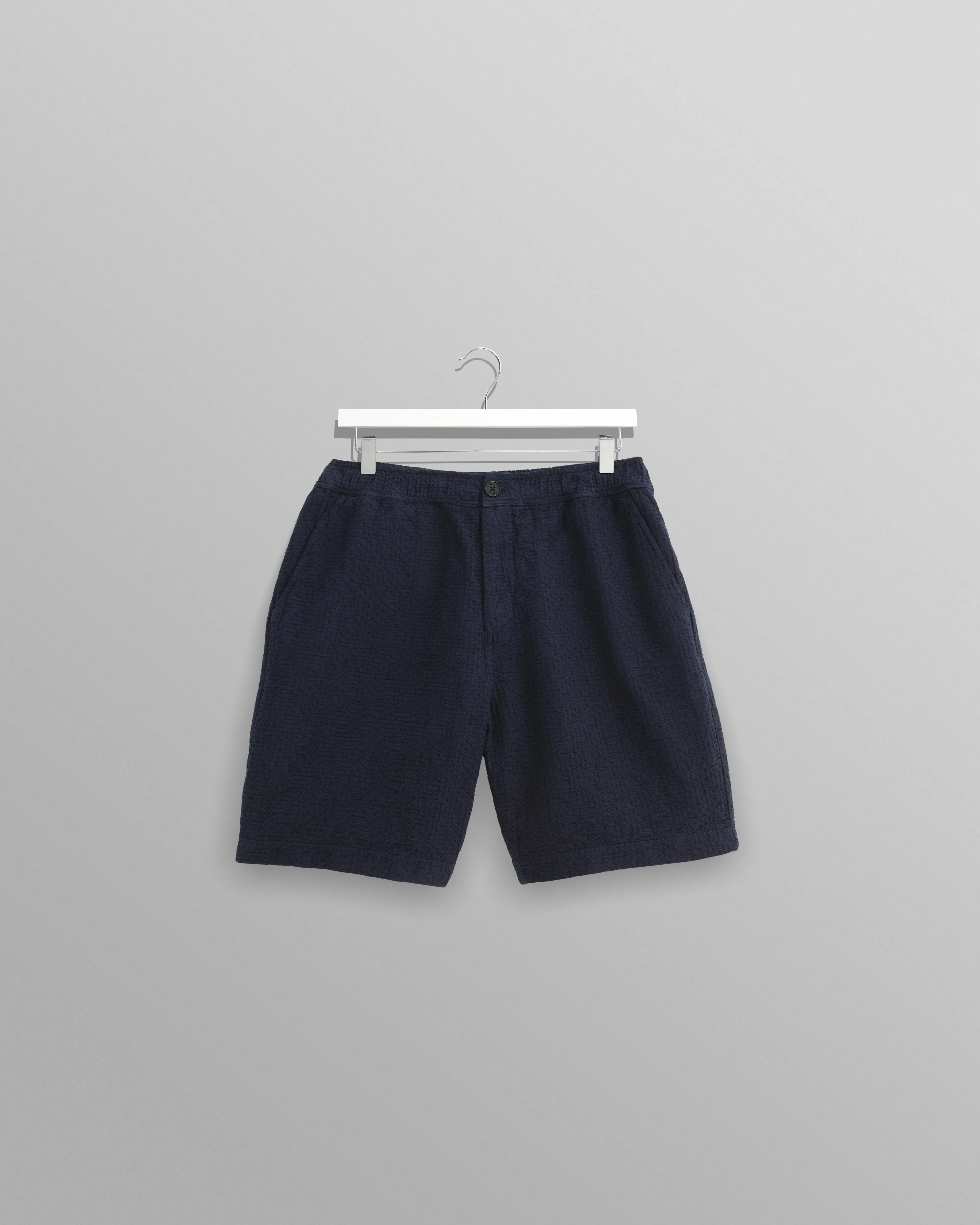 Kurt - Navy Honeycomb Cotton Shorts sold by Wax London