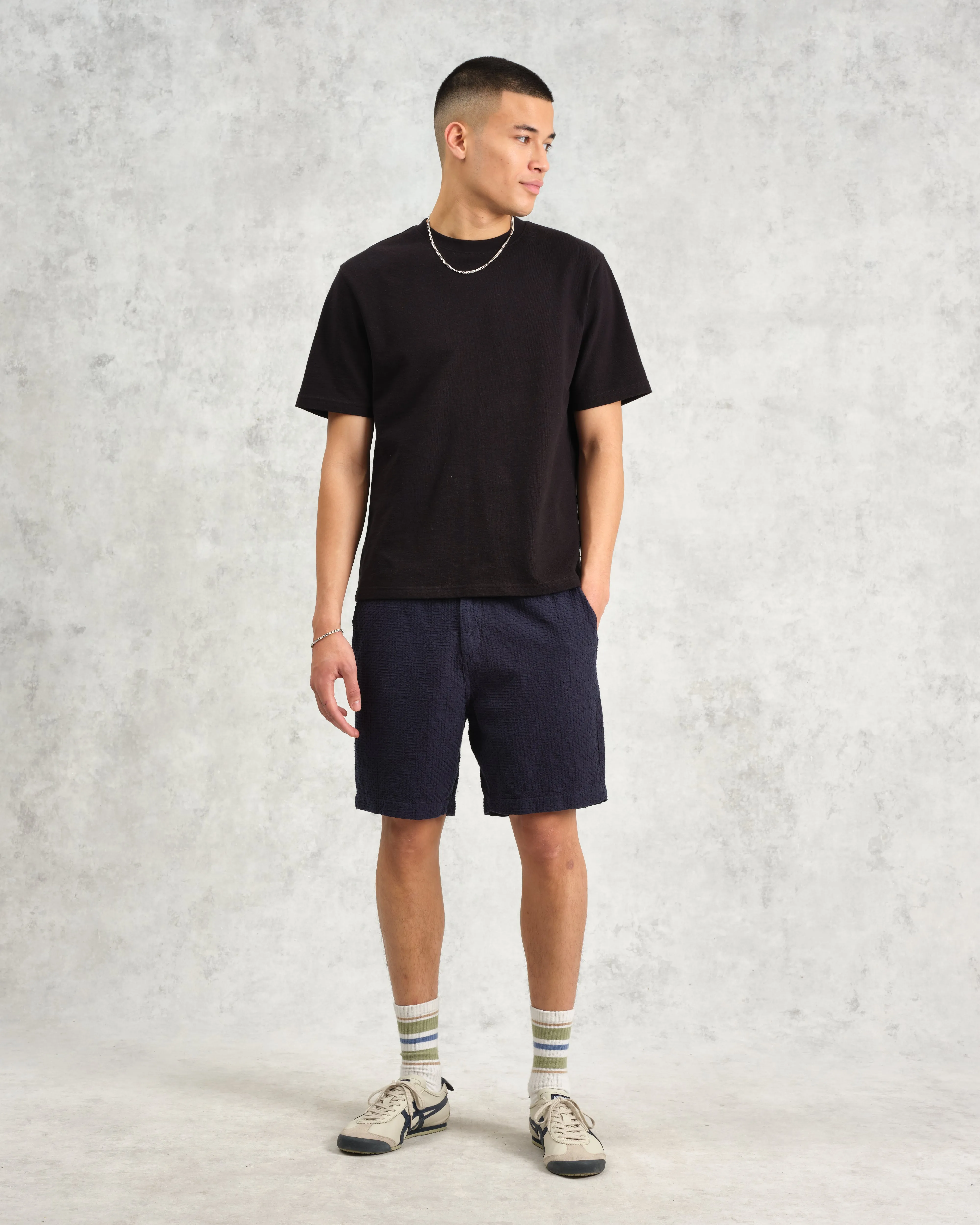 Kurt - Navy Honeycomb Cotton Shorts sold by Wax London product image thumbnail 2