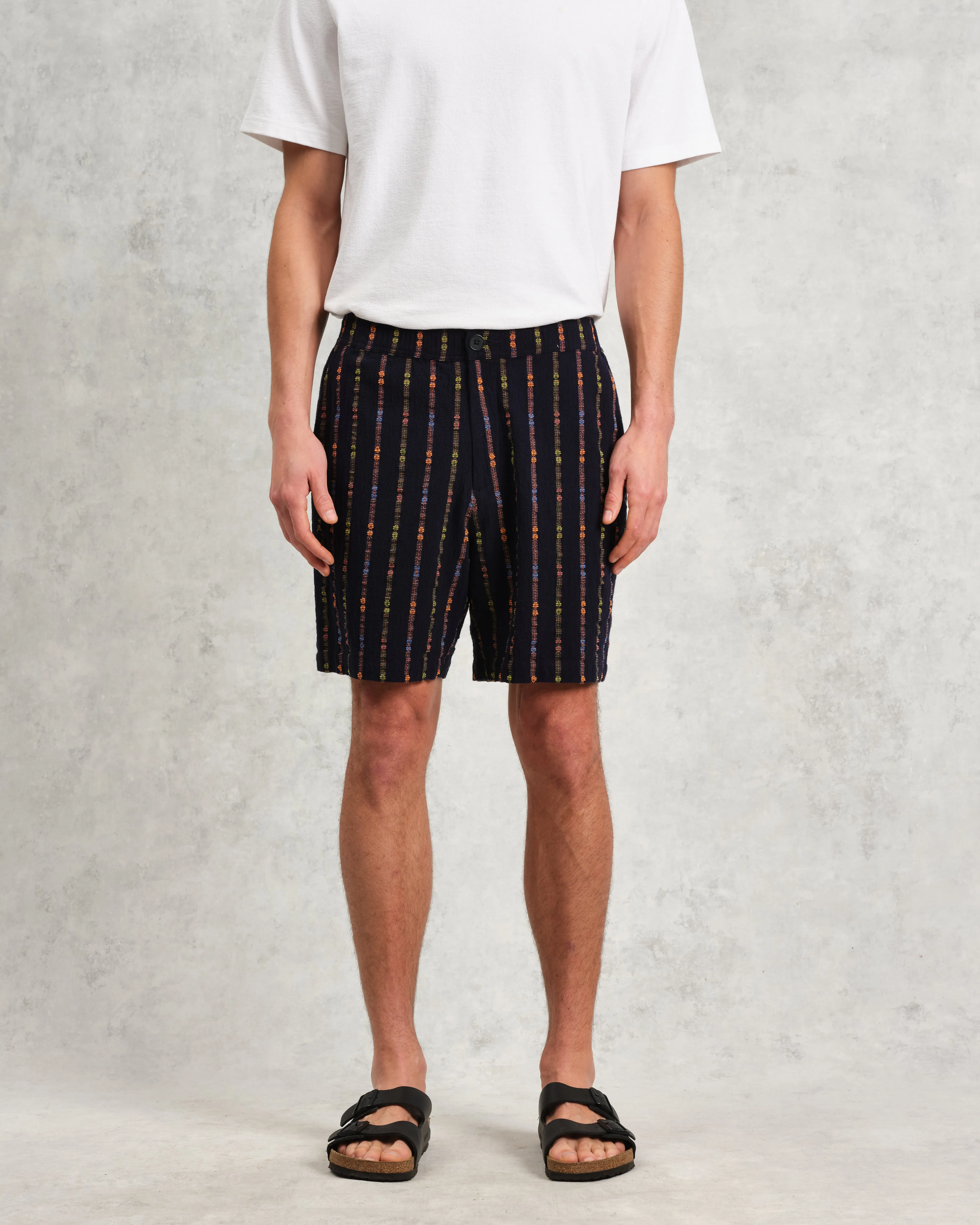 Kurt - Navy Stripe Shorts sold by Wax London product image thumbnail 3
