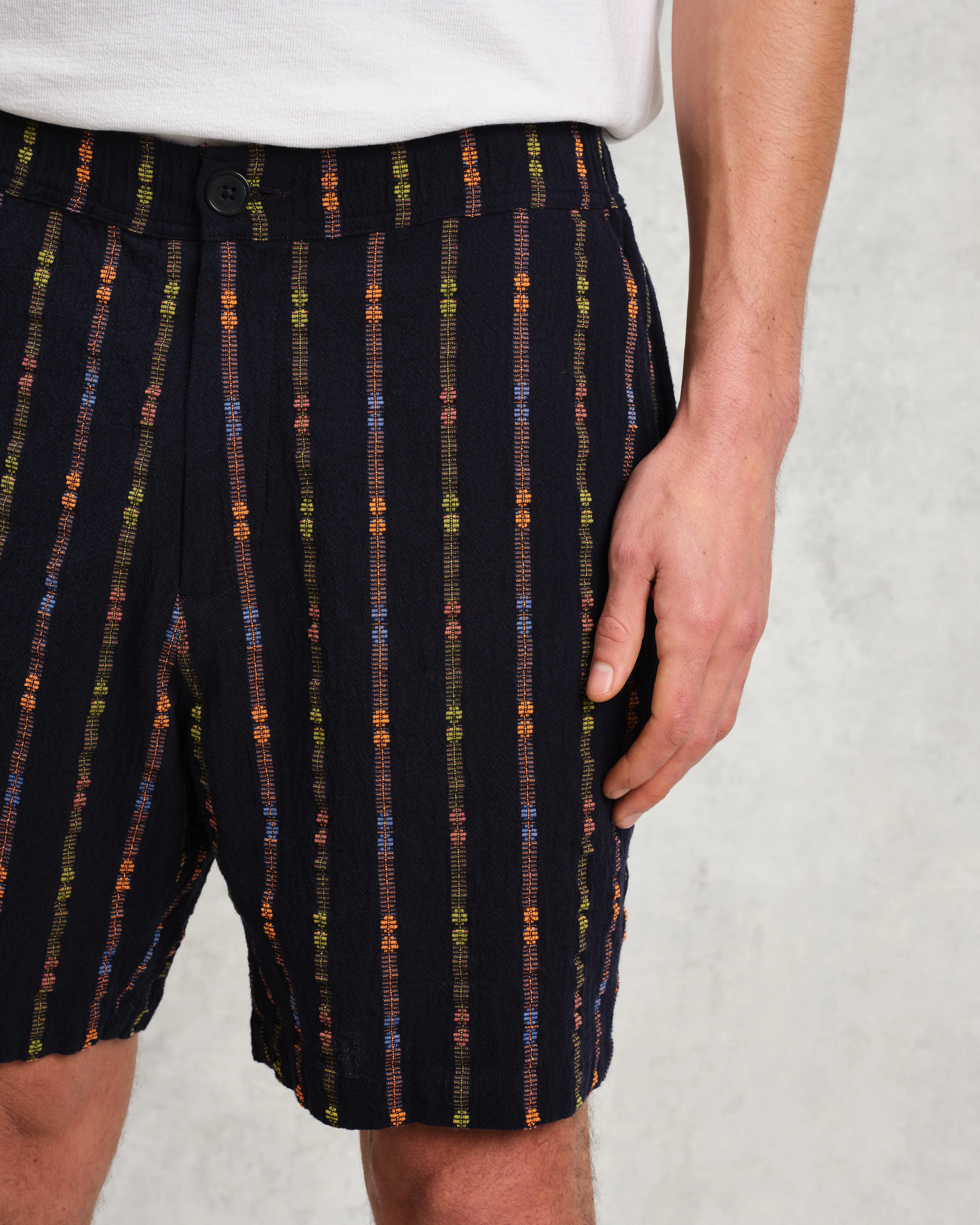 Kurt - Navy Stripe Shorts sold by Wax London product image thumbnail 4