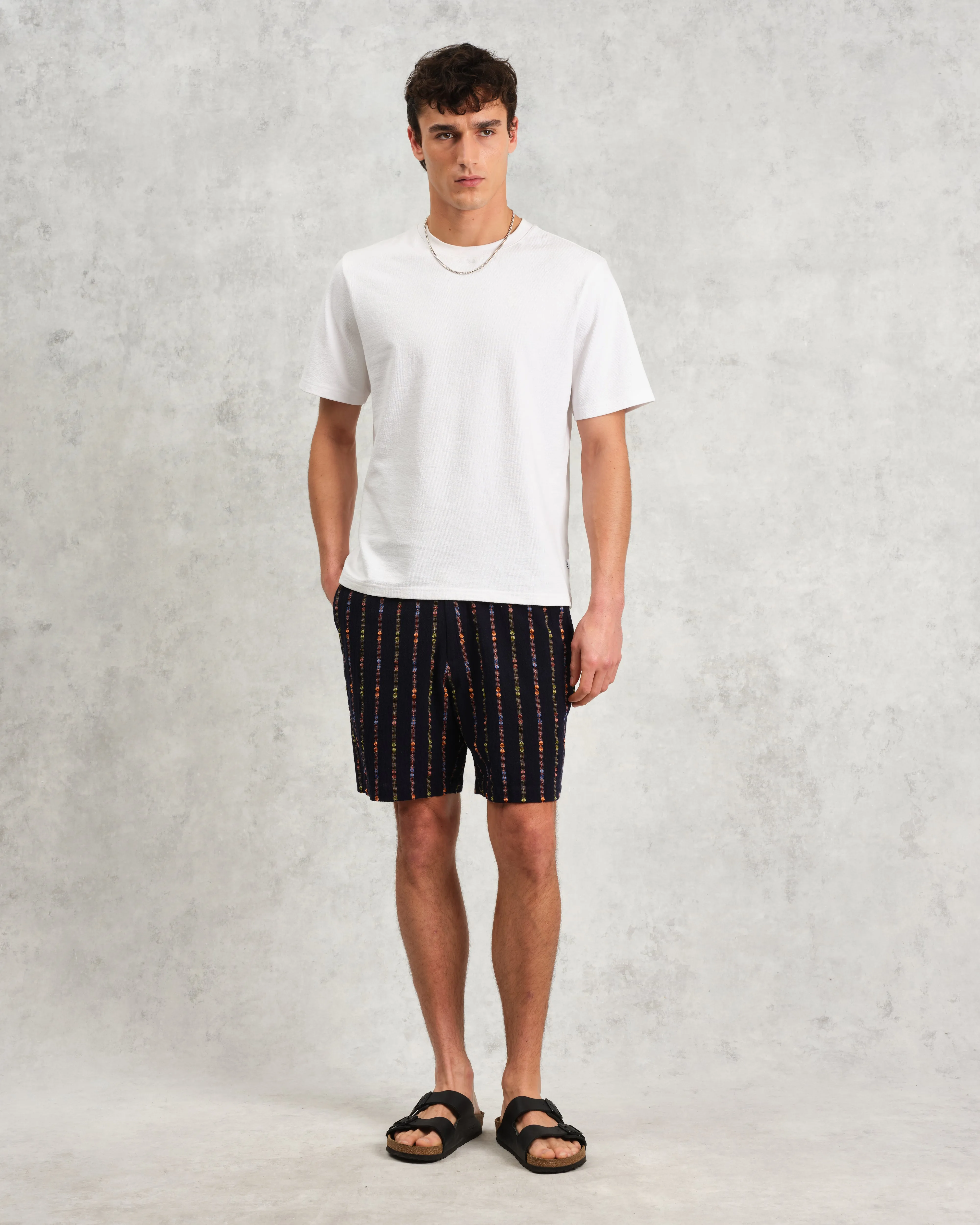 Kurt - Navy Stripe Shorts sold by Wax London product image thumbnail 2