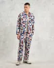 Kurt - Red And Blue Spin Jacquard Trousers sold by Wax London