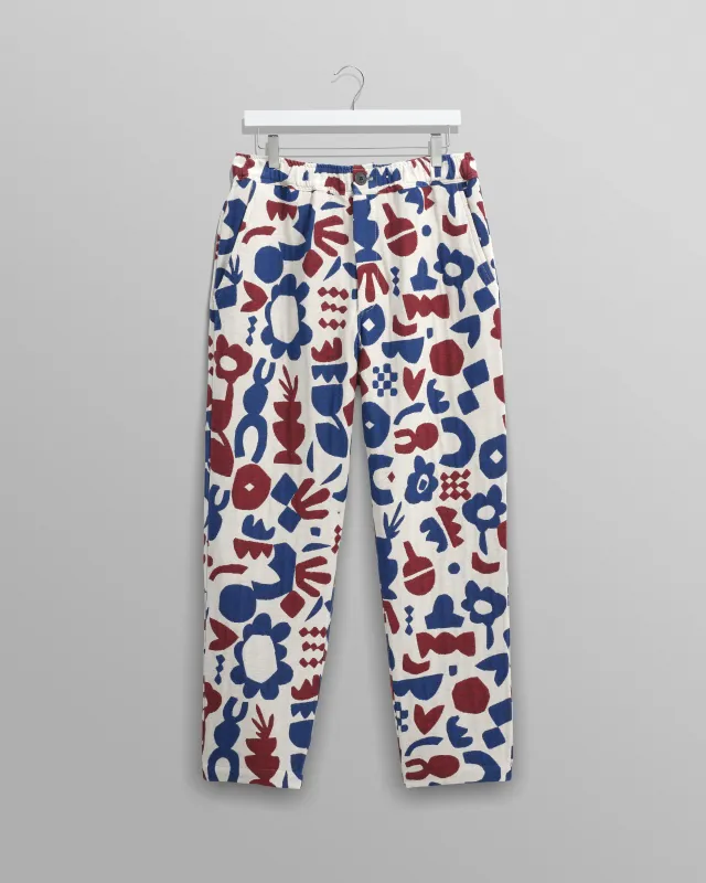 Kurt - Red And Blue Spin Jacquard Trousers sold by Wax London
