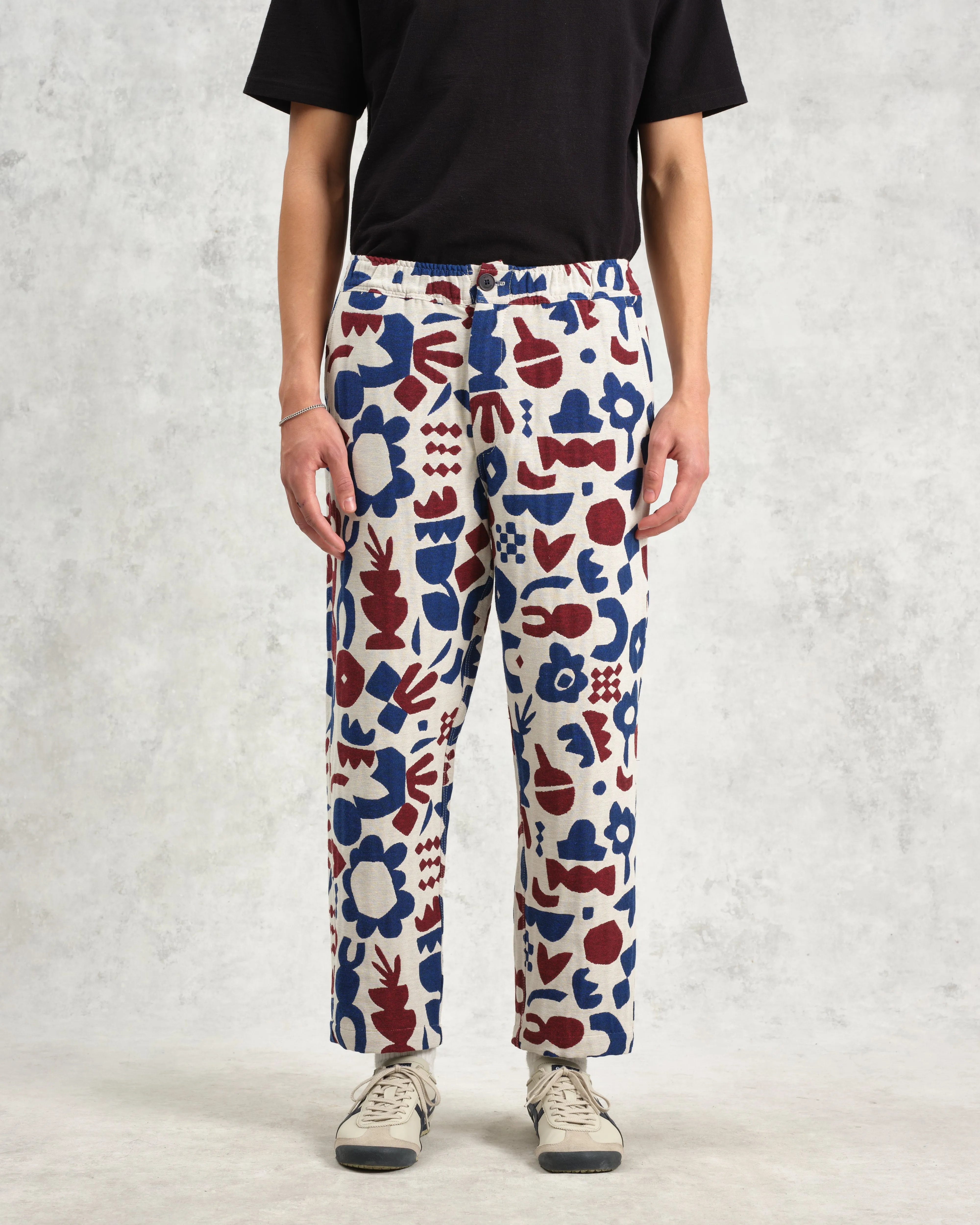 Kurt - Red And Blue Spin Jacquard Trousers sold by Wax London product image thumbnail 4