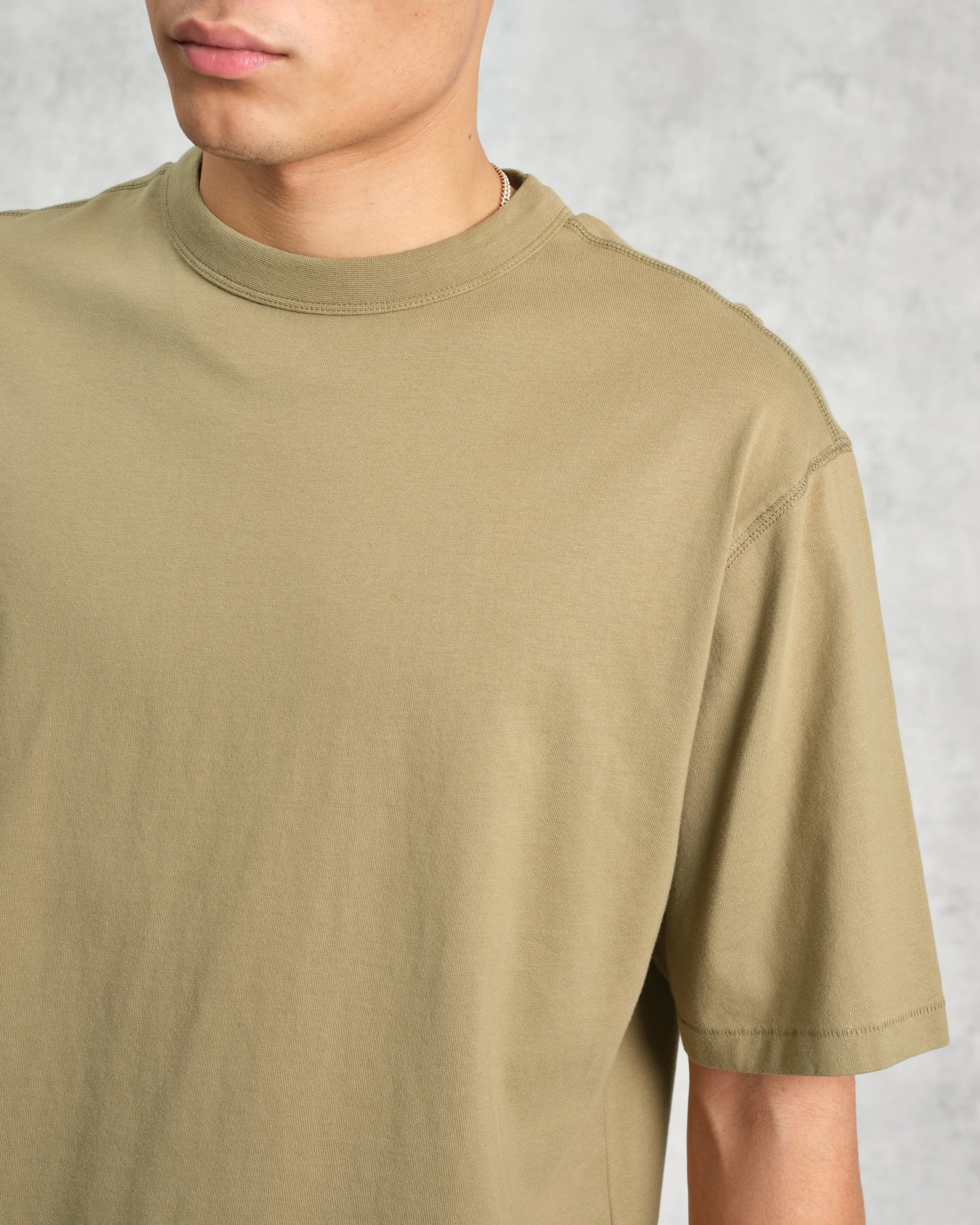 Milton - Khaki Green Organic Compact Cotton T-Shirt sold by Wax London product image thumbnail 3