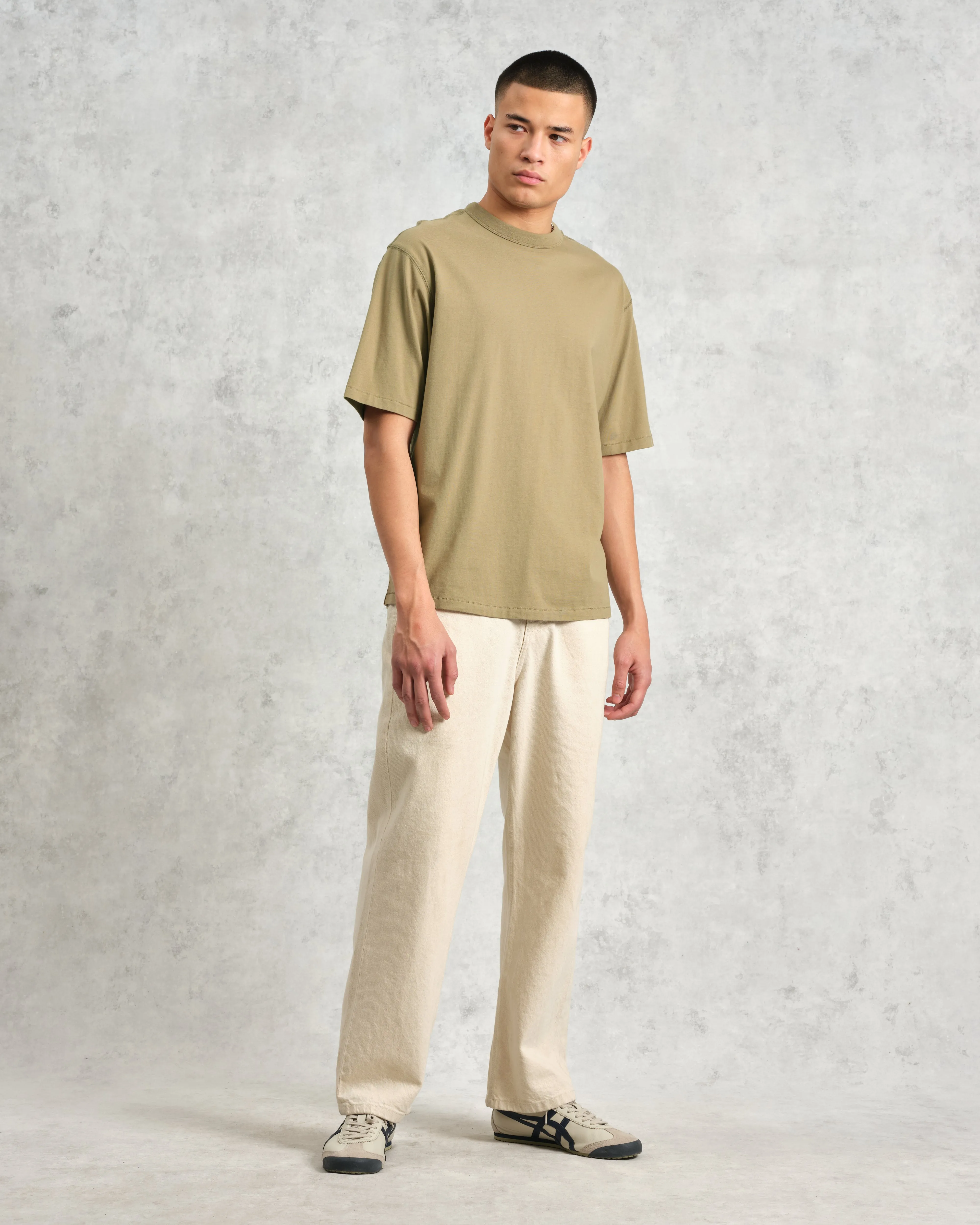 Milton - Khaki Green Organic Compact Cotton T-Shirt sold by Wax London product image thumbnail 4