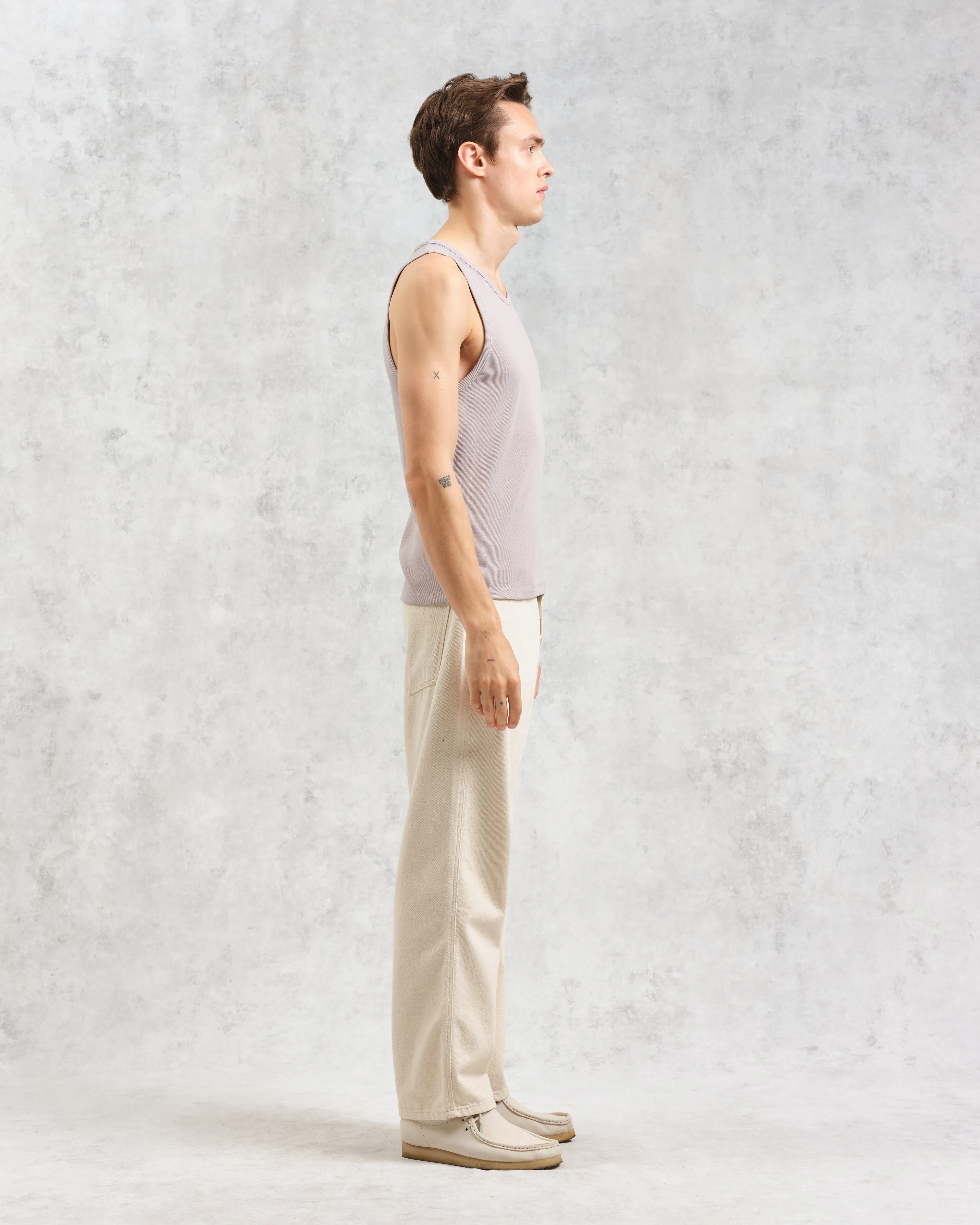 Montague - Taupe Grey Ribbed Organic Cotton Vest sold by Wax London product image thumbnail 5