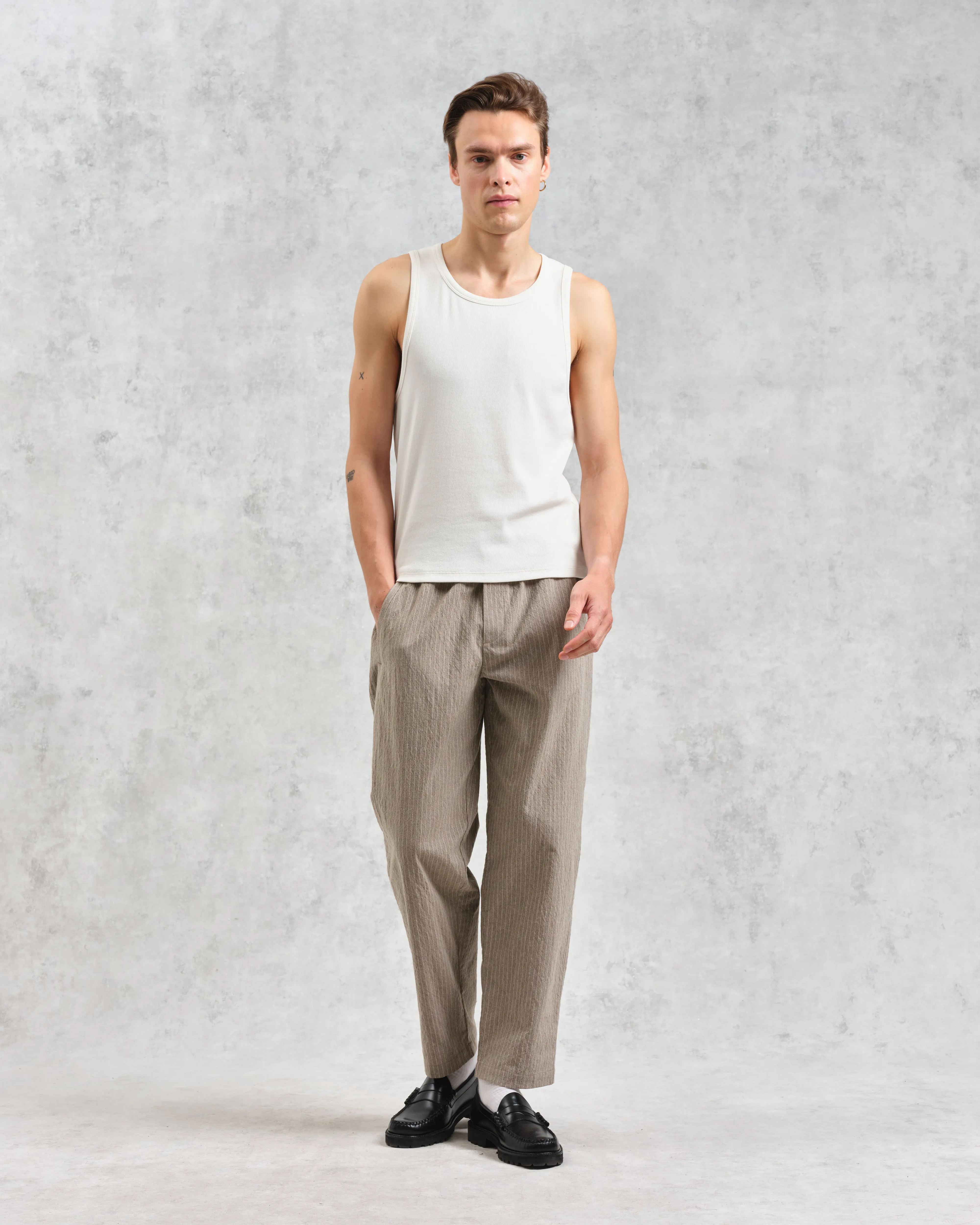 Montague - Ecru Ribbed Organic Cotton Vest sold by Wax London product image thumbnail 4