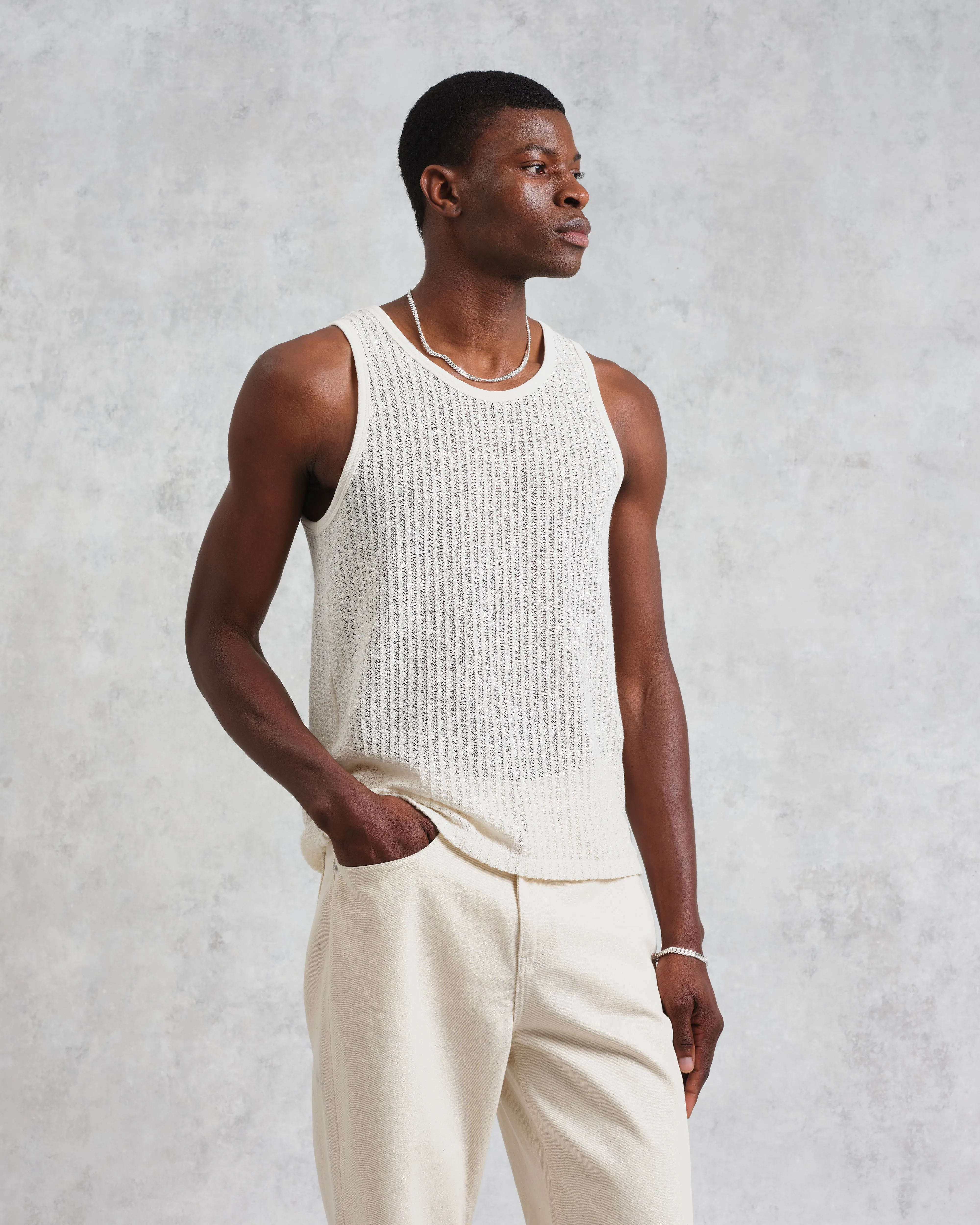 Prim - Ecru Open Knit Vest sold by Wax London product image thumbnail 2