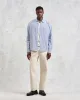 Rove - Blue Striped Cotton Seersucker Shirt sold by Wax London