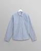 Rove - Blue Striped Cotton Seersucker Shirt sold by Wax London