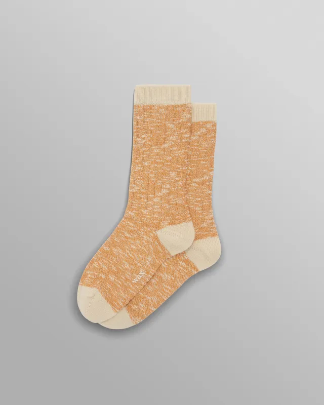 Land - Orange Slub Cotton Socks sold by Wax London