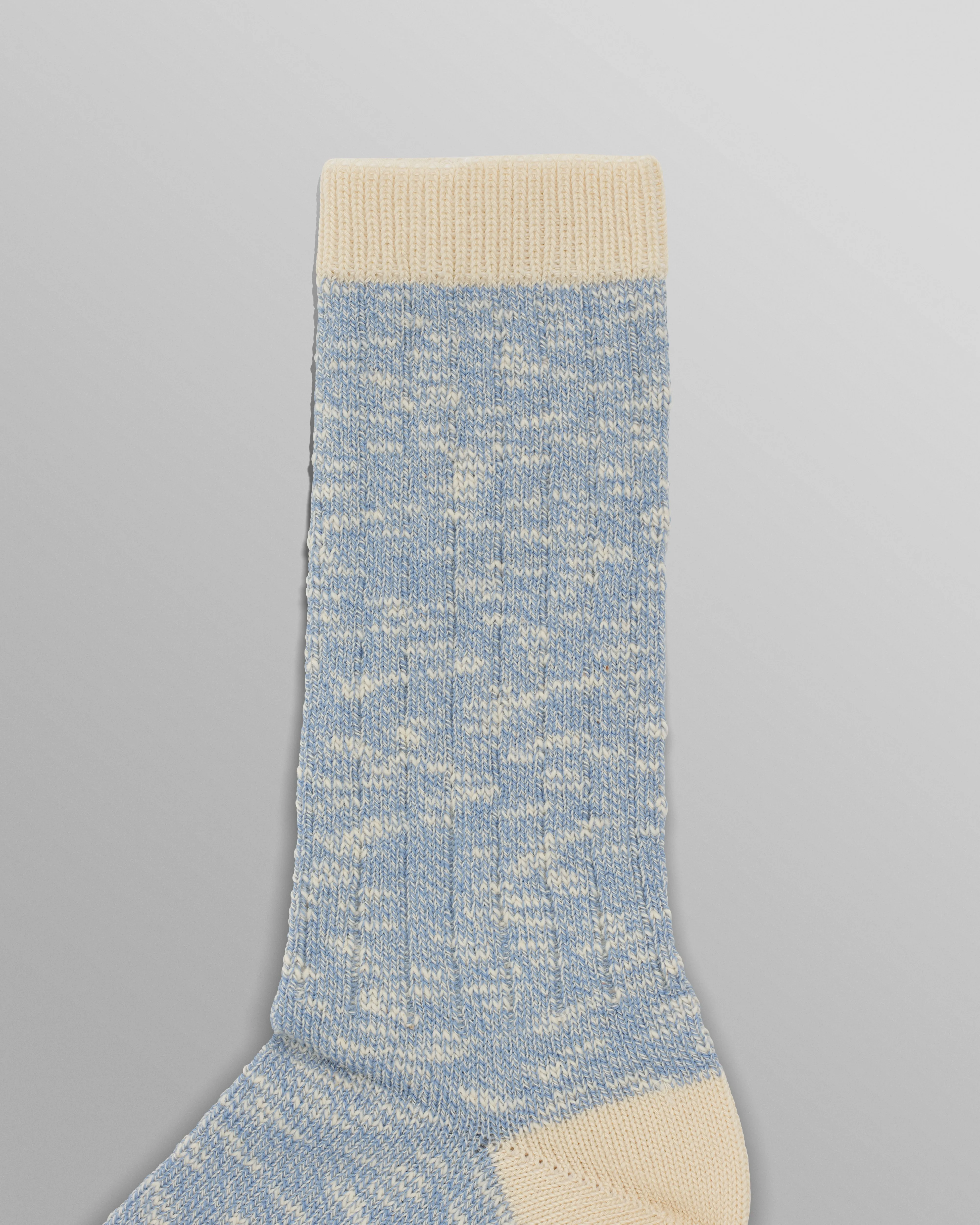 Land - Pale Blue Slub Cotton Socks sold by Wax London product image thumbnail 2