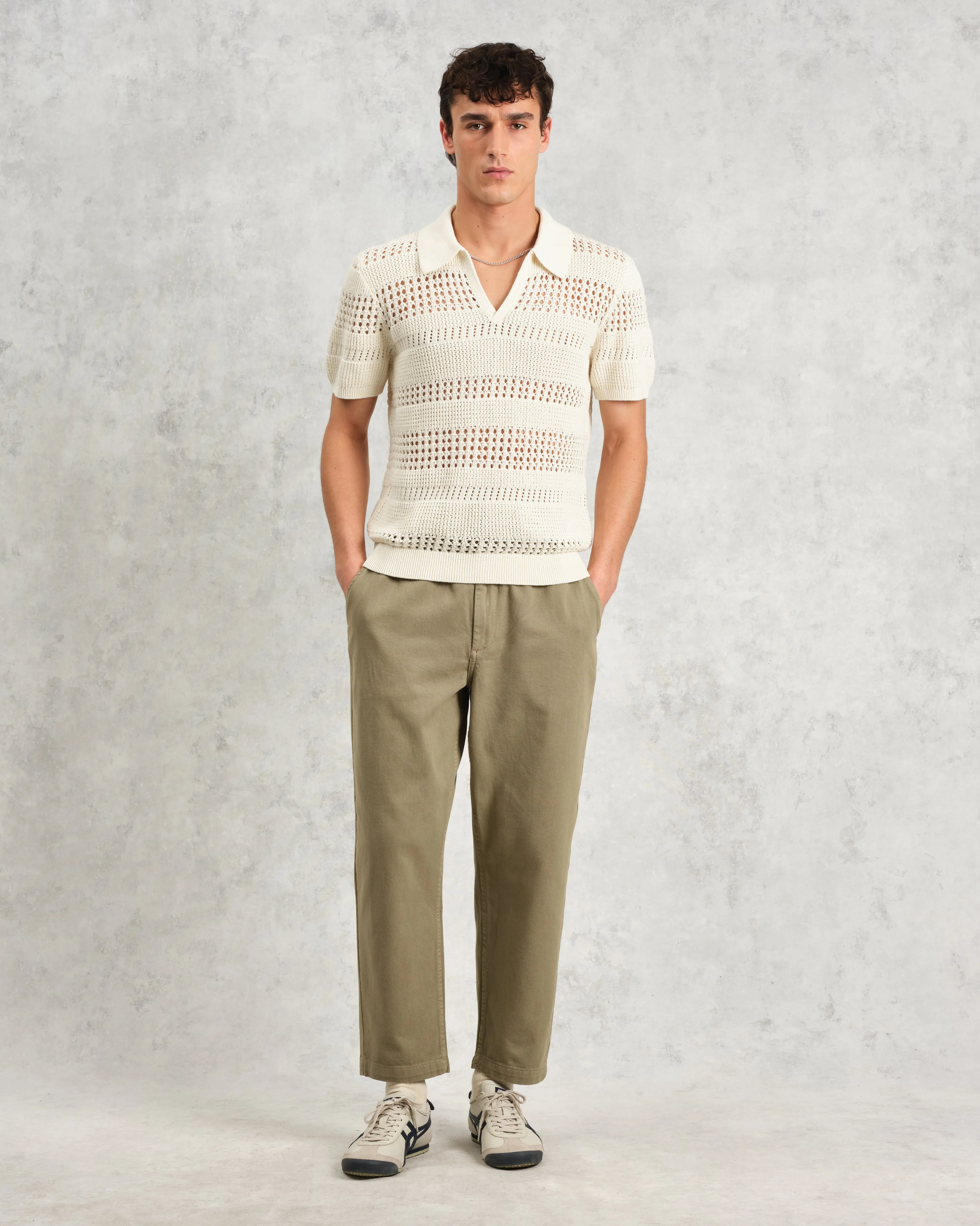 Siena - Ecru Pointelle Knitted Polo sold by Wax London product image thumbnail 4