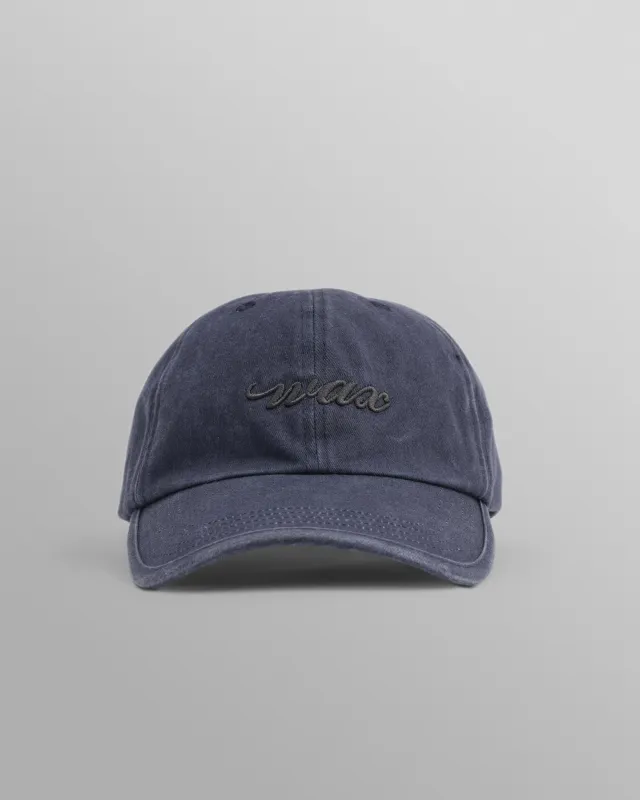 Spencer - Washed Navy Cotton Sports Cap made by Wax London