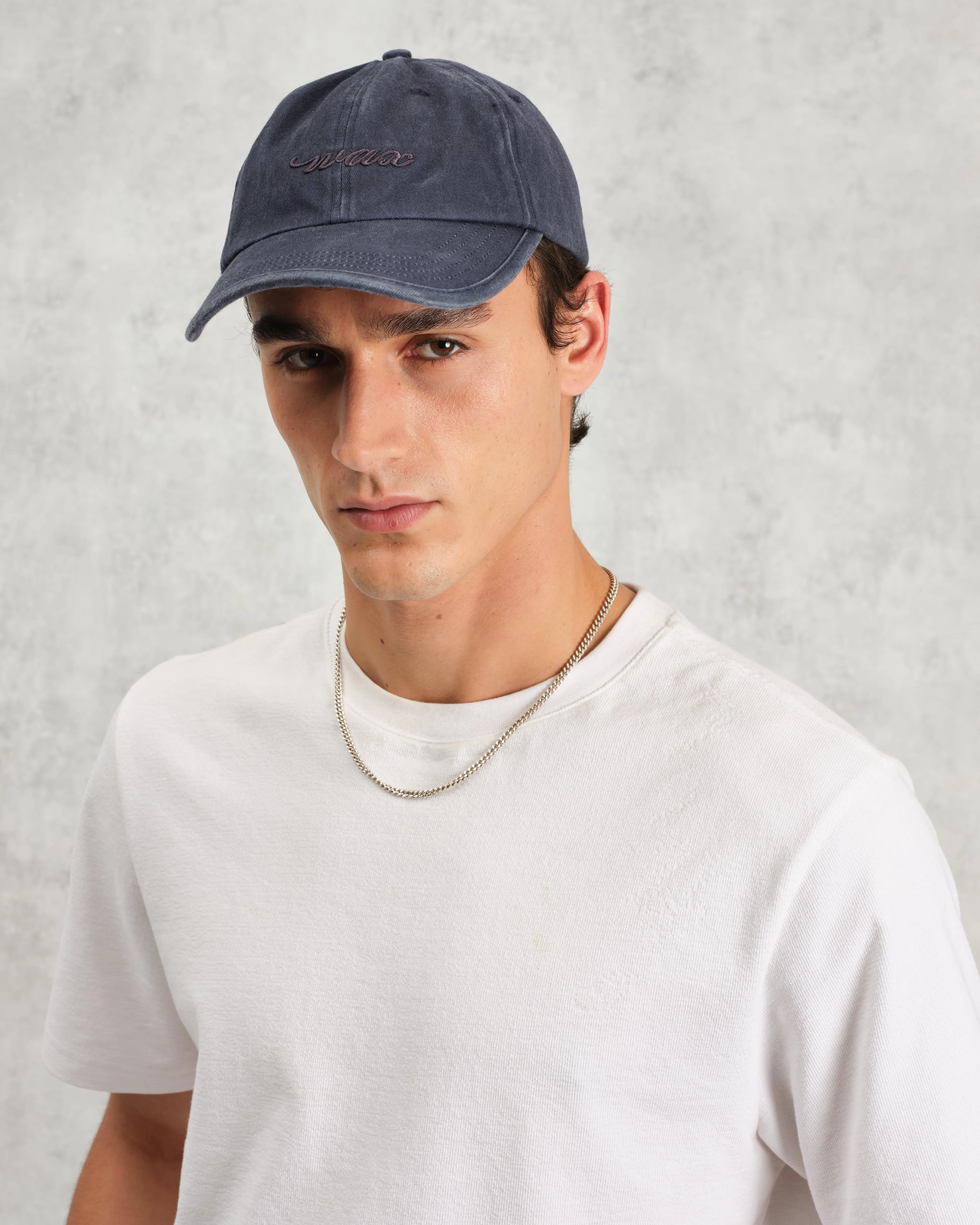 Spencer - Washed Navy Cotton Sports Cap sold by Wax London product image thumbnail 2
