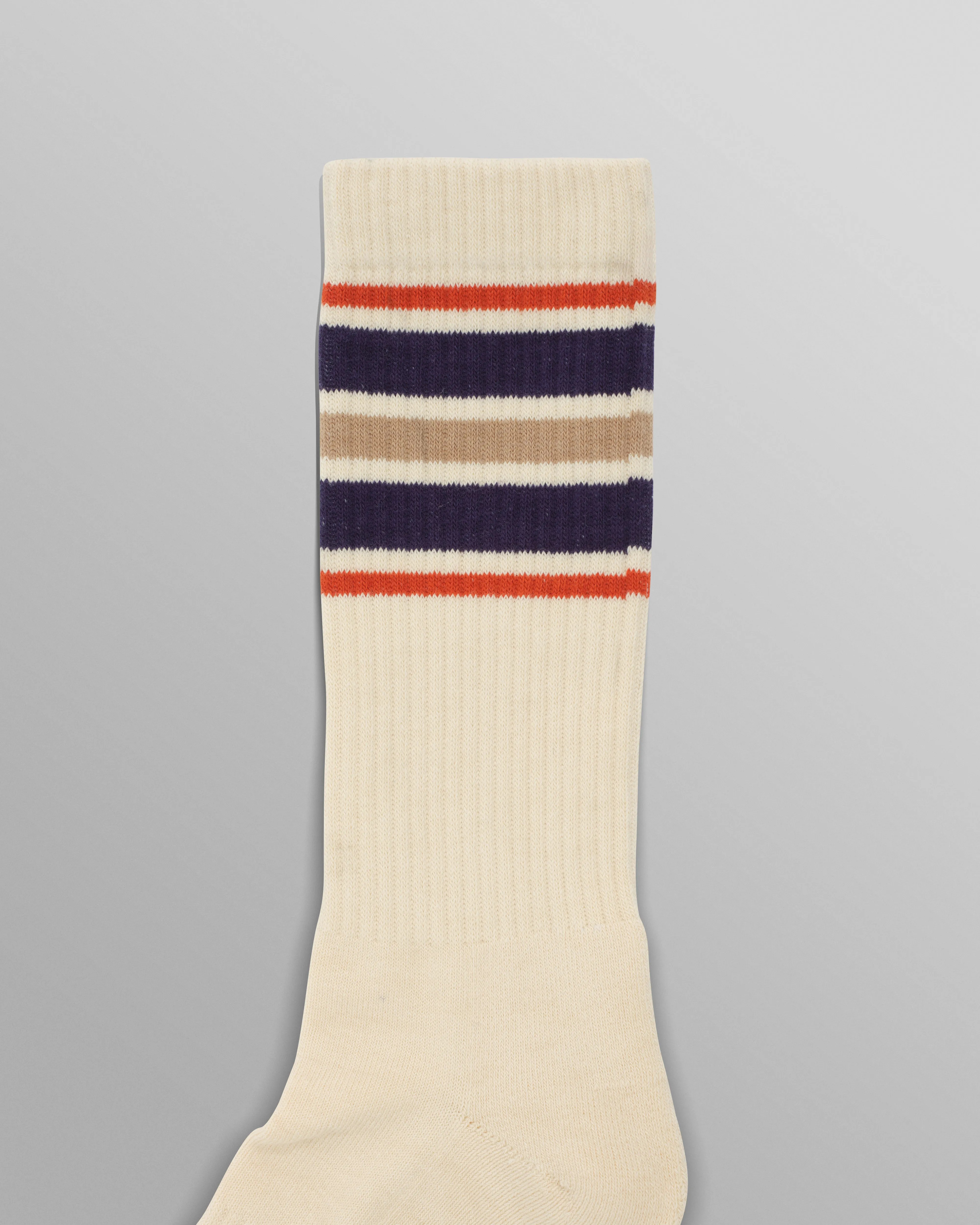 Thorpe - Ecru And Navy Branded Stripe Socks sold by Wax London product image thumbnail 2