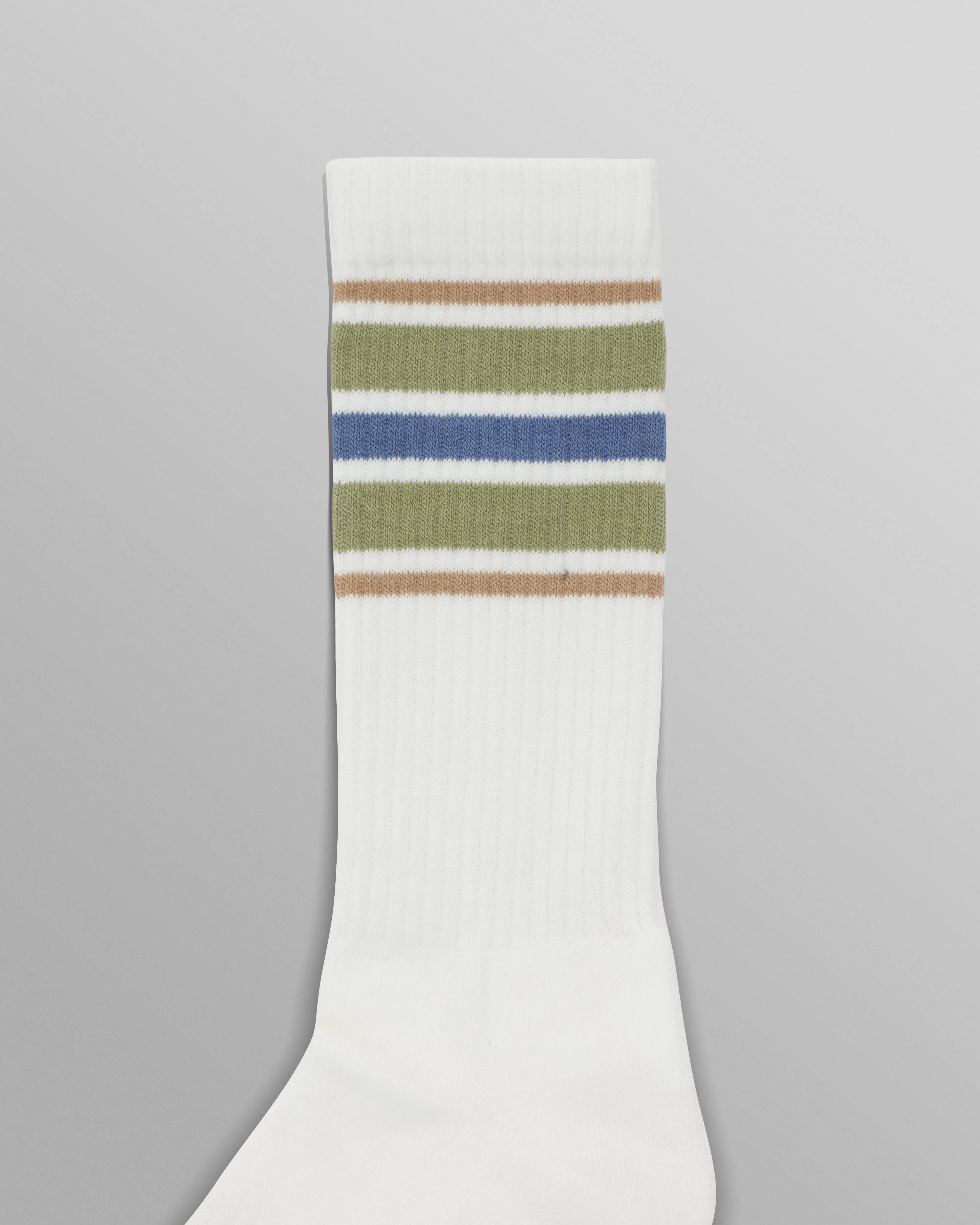 Thorpe - White And Sage Branded Stripe Socks sold by Wax London product image thumbnail 2