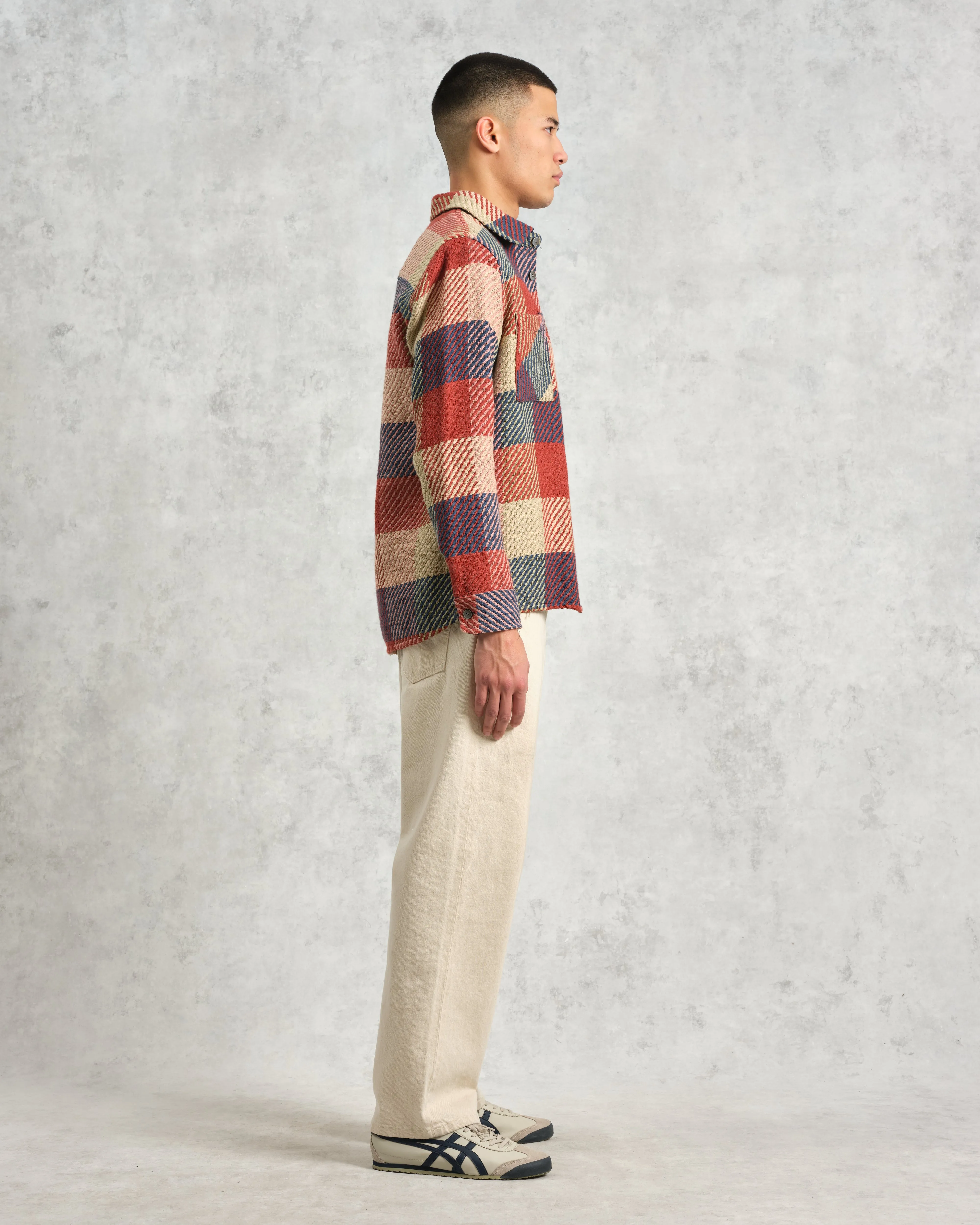 Whiting - Red And Multicolour Block Check Overshirt sold by Wax London product image thumbnail 5