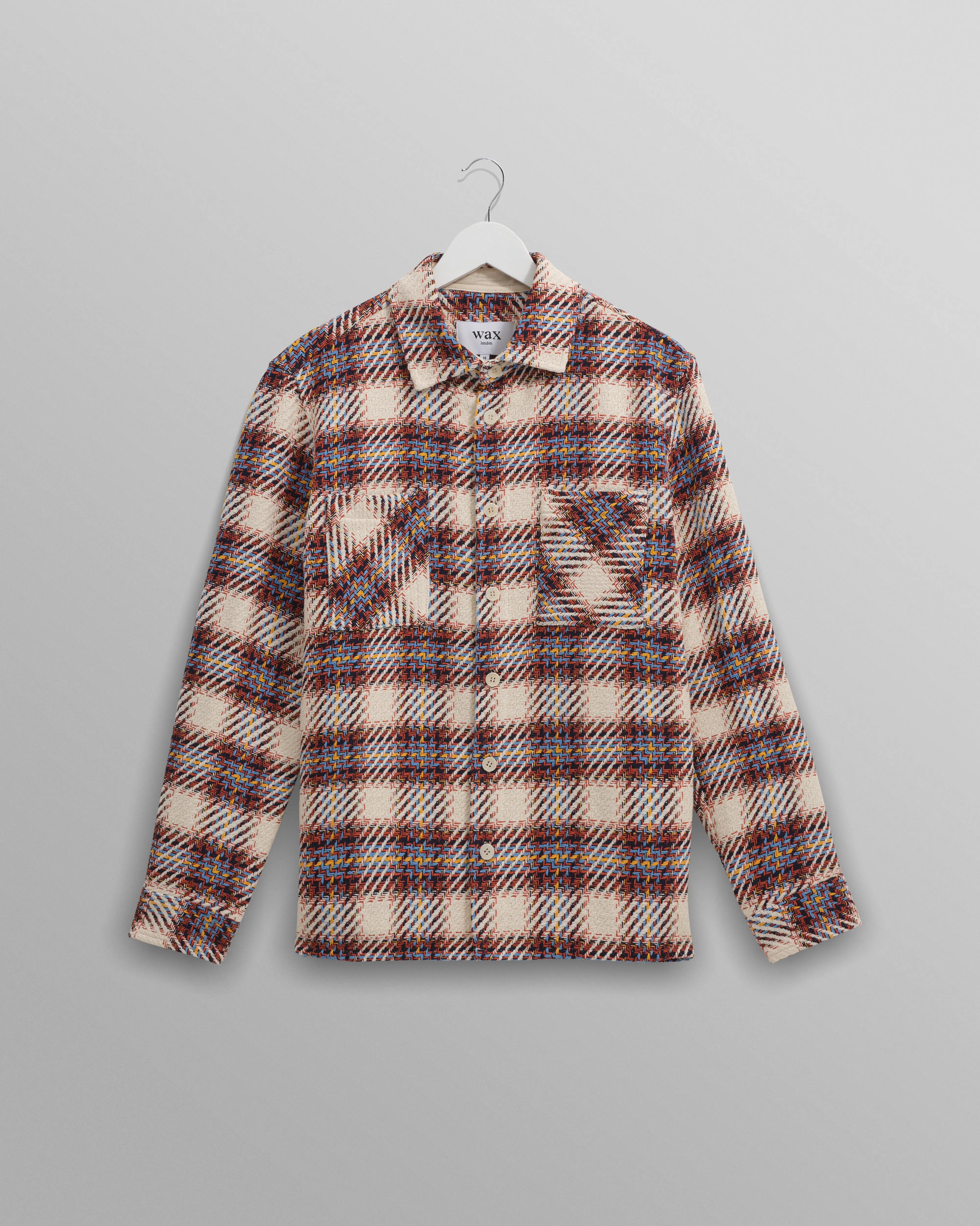 Whiting - Ecru And Multicolour Hutton Check Overshirt sold by Wax London