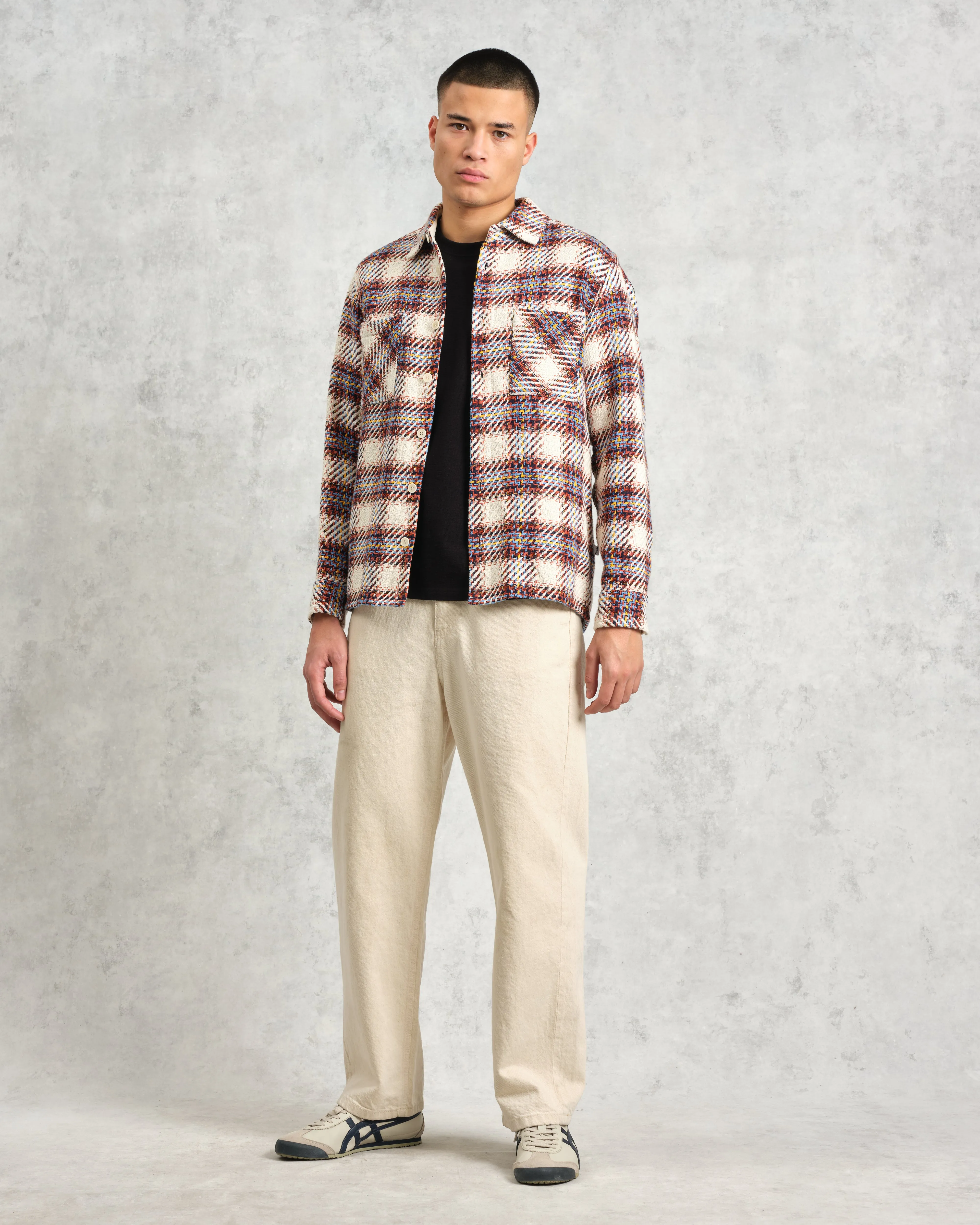 Whiting - Ecru And Multicolour Hutton Check Overshirt sold by Wax London product image thumbnail 4