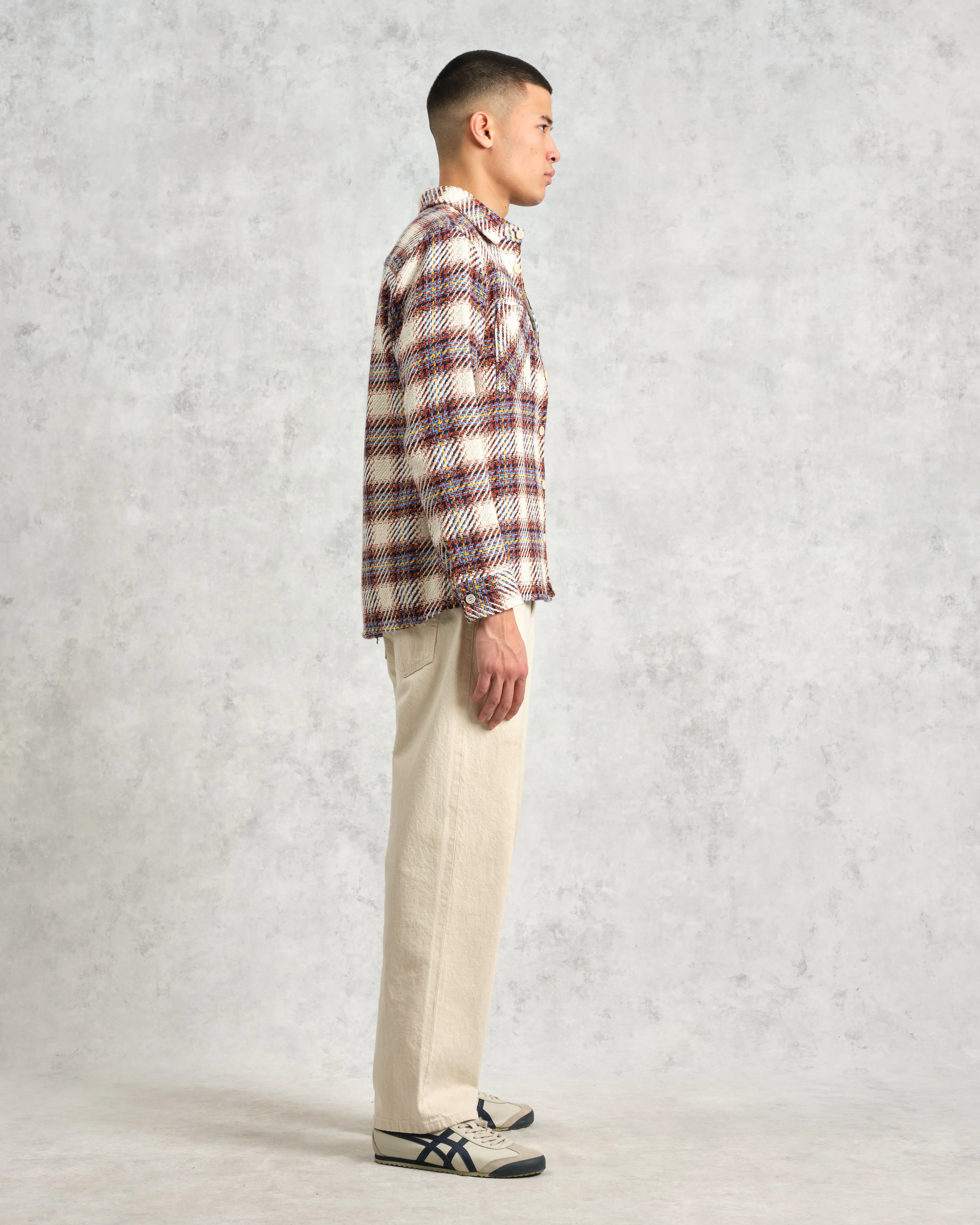Whiting - Ecru And Multicolour Hutton Check Overshirt sold by Wax London product image thumbnail 5
