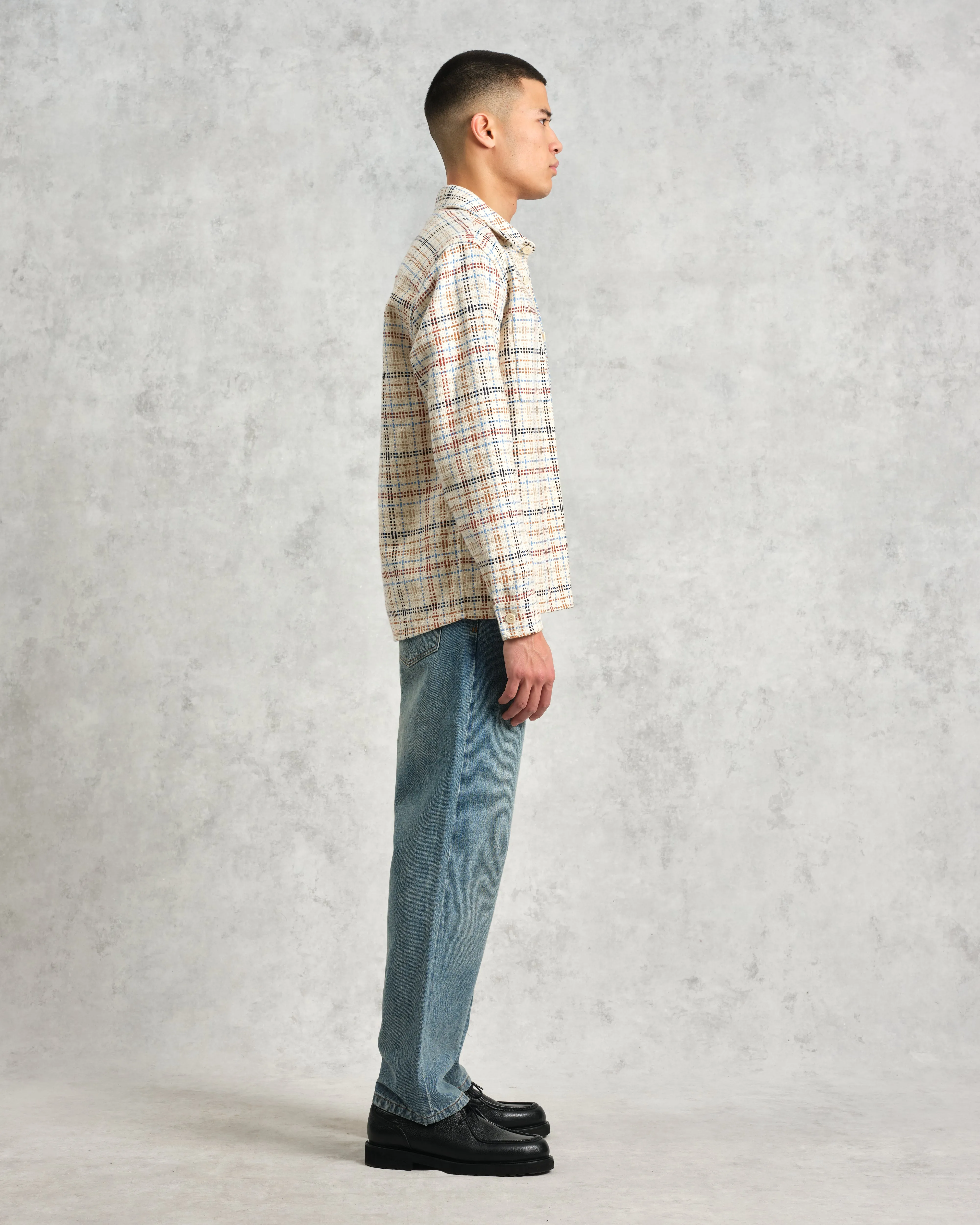 Whiting - Ecru And Multicolour Yard Check Overshirt sold by Wax London product image thumbnail 5