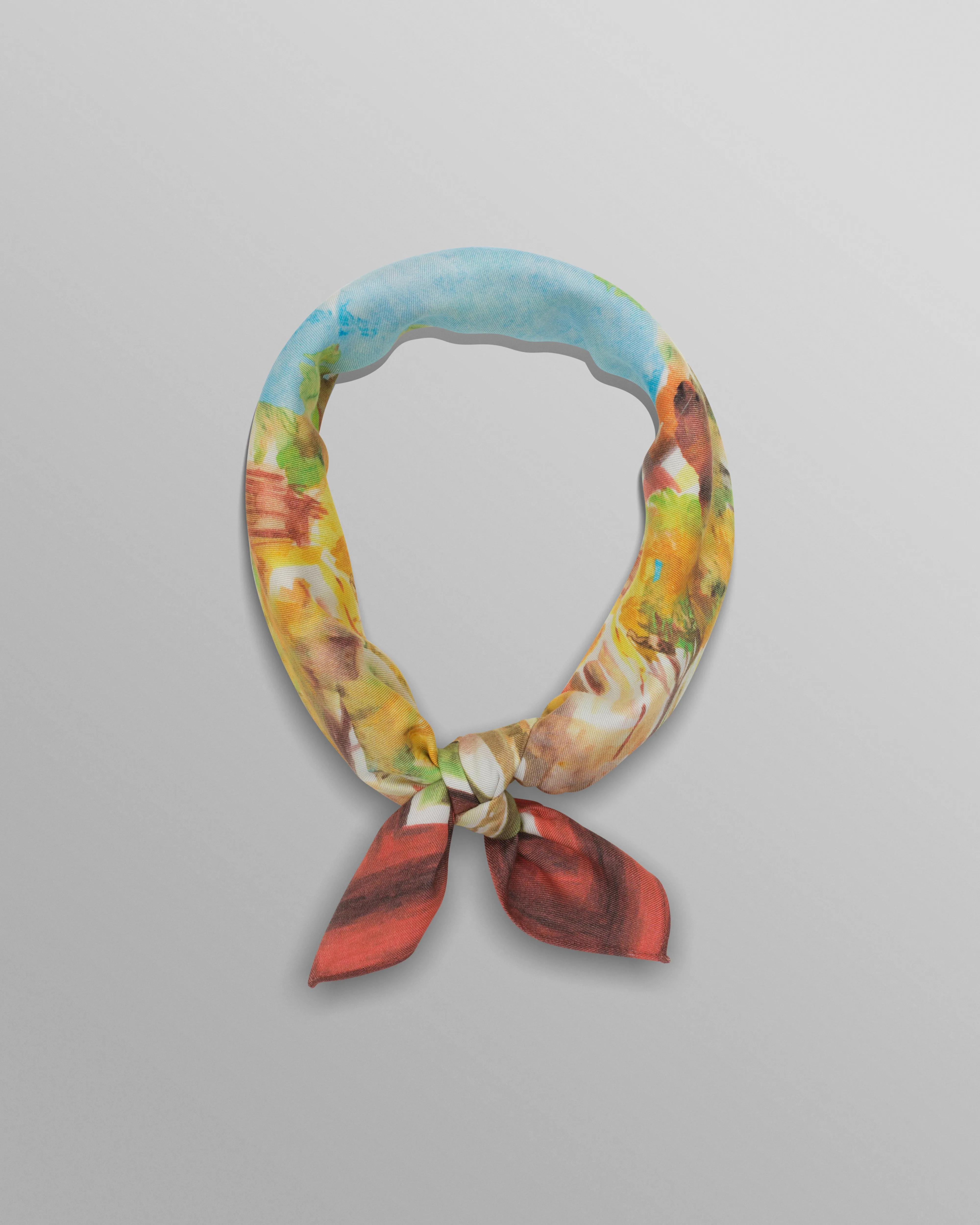 Sloane - Watercolour Abstract Painting Neck Scarf sold by Wax London