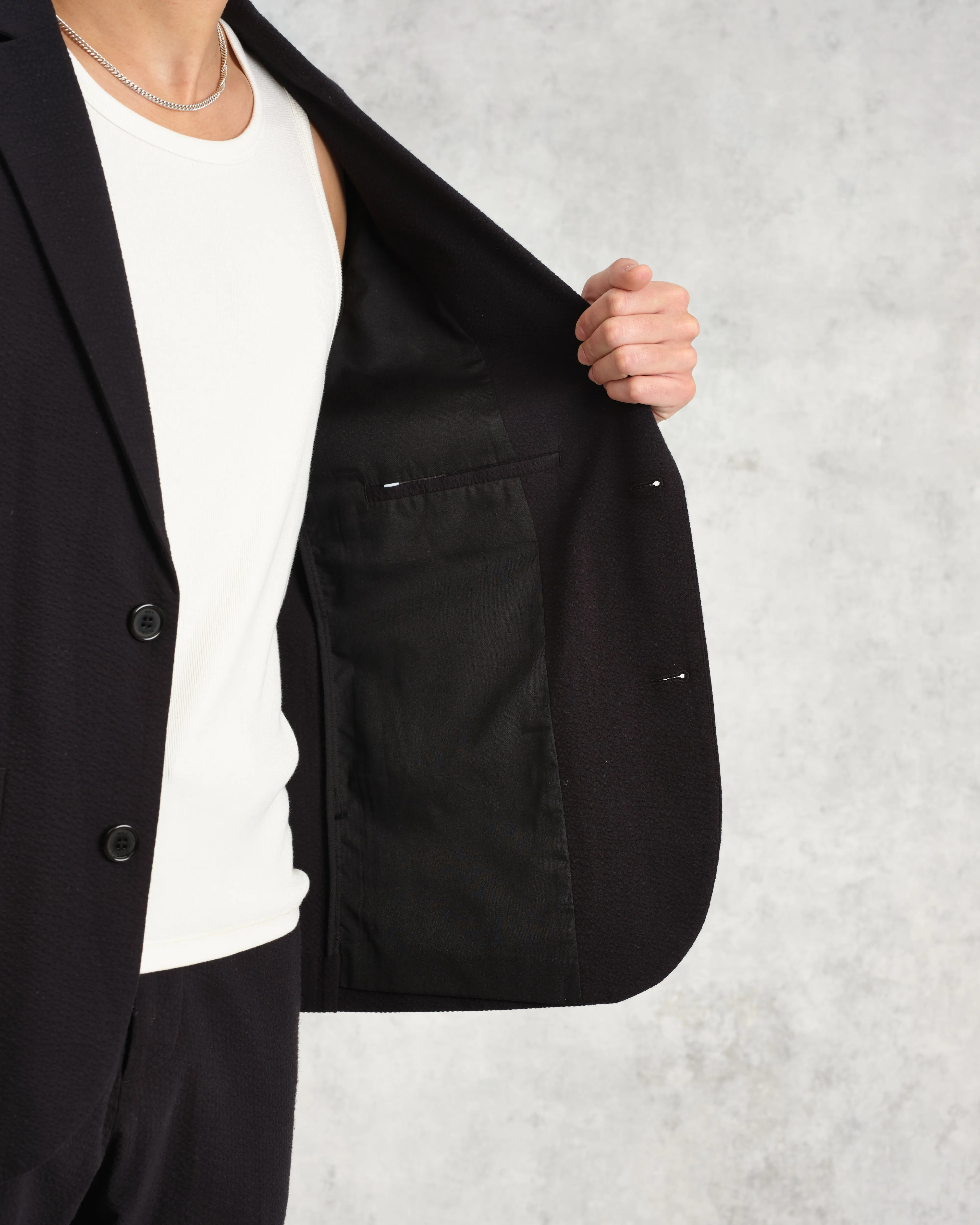Fintry - Black Seersucker Blazer sold by Wax London product image thumbnail 5