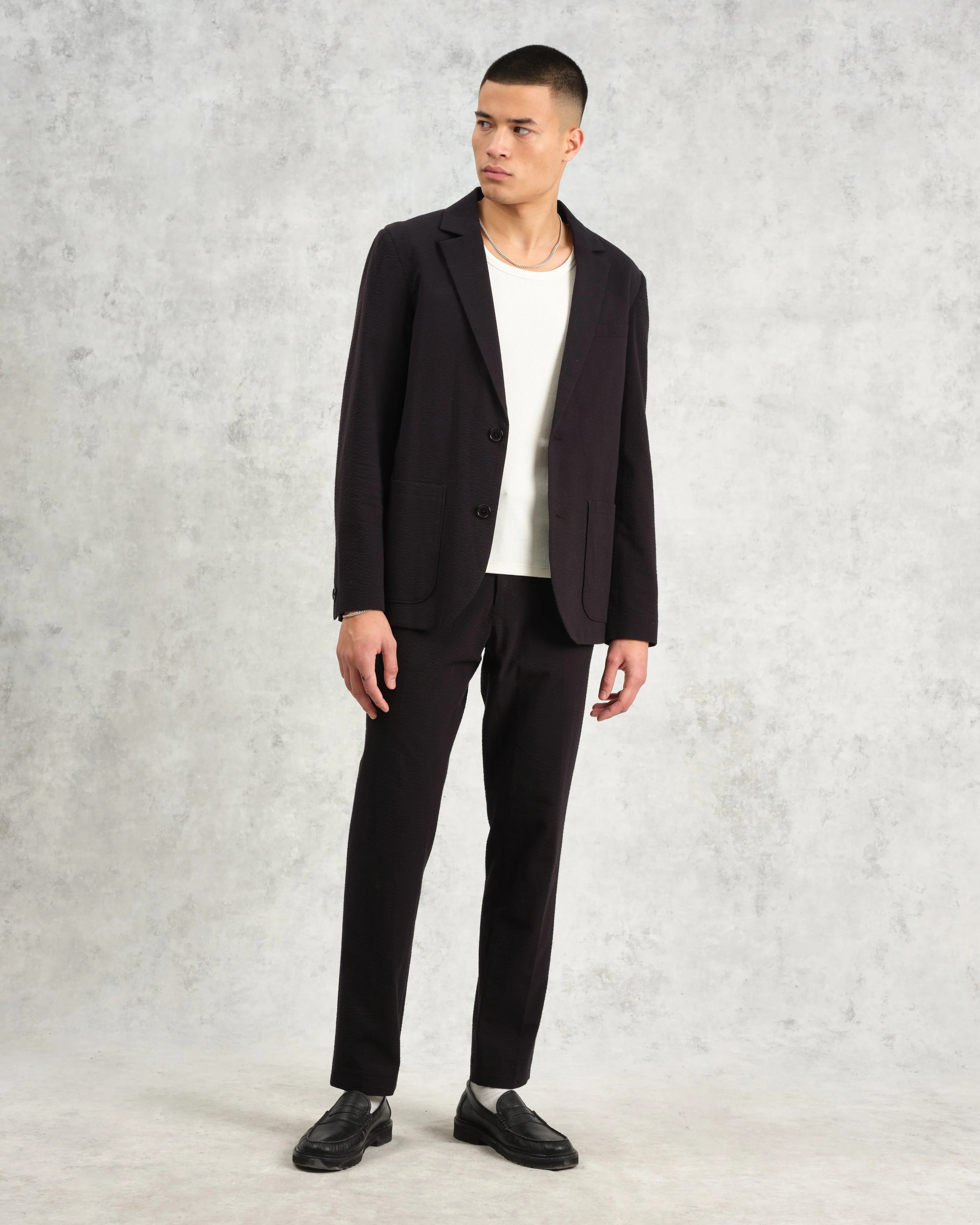 Fintry - Black Seersucker Blazer sold by Wax London product image thumbnail 3