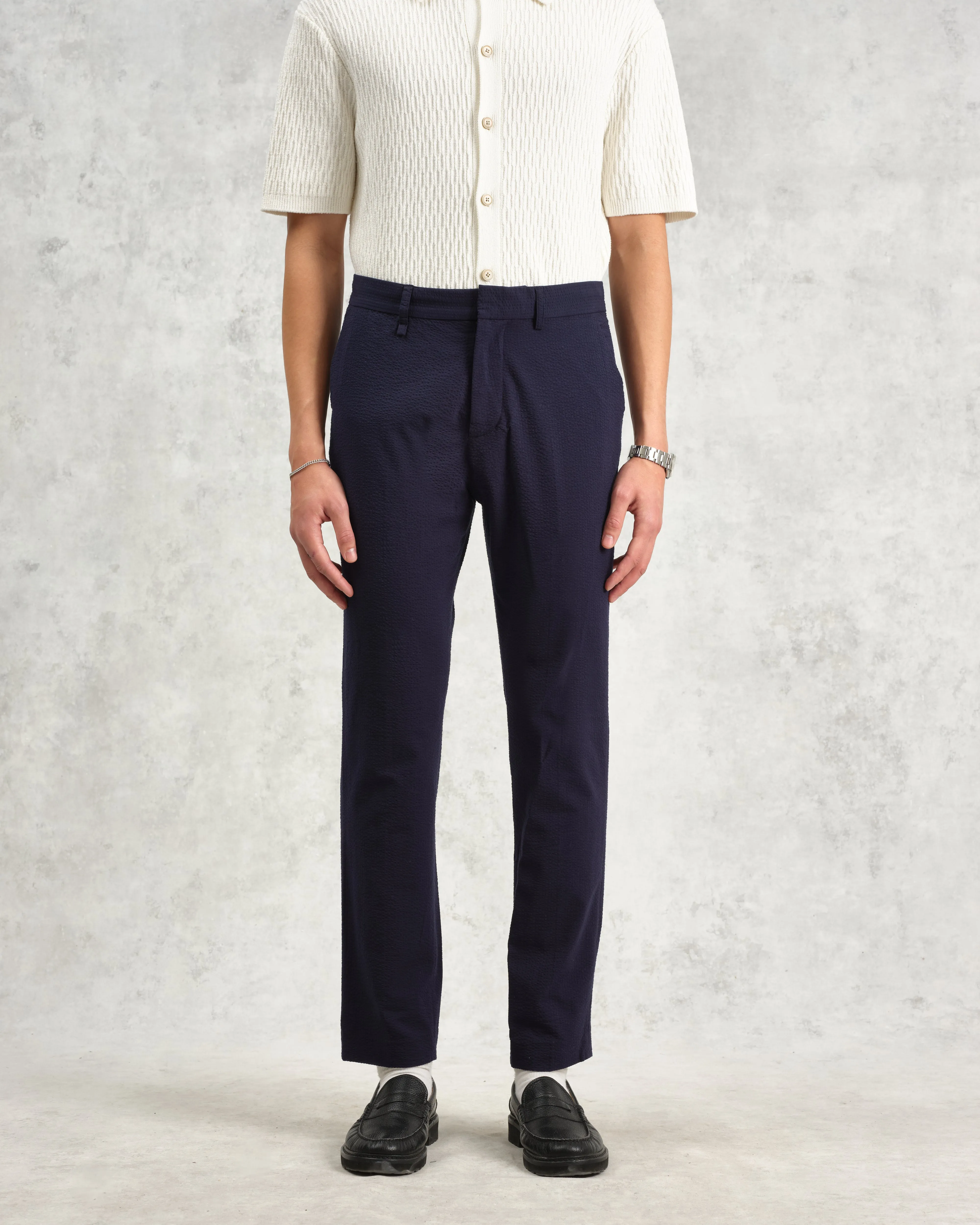 Alp - Navy Seersucker Trousers sold by Wax London product image thumbnail 3