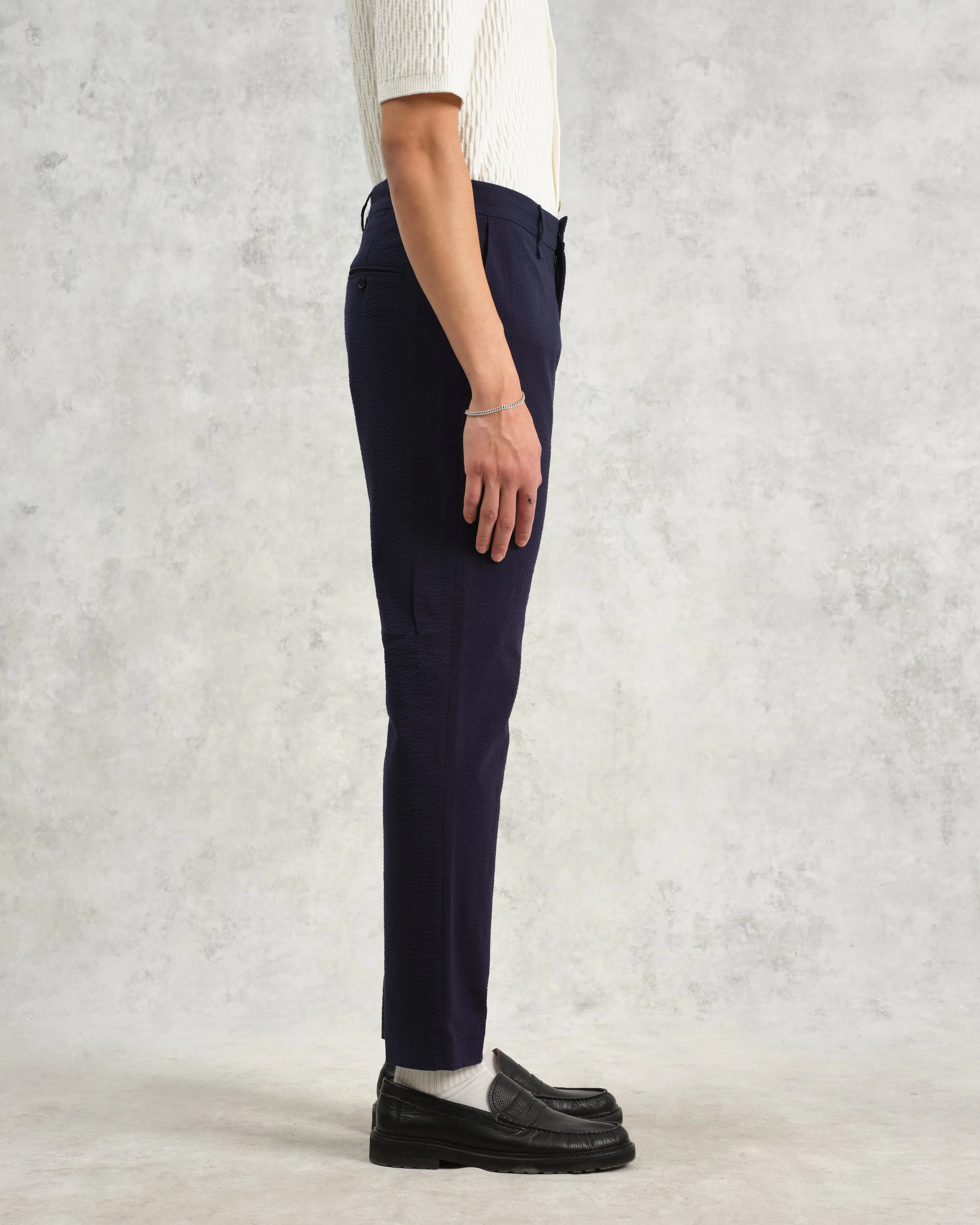 Alp - Navy Seersucker Trousers sold by Wax London product image thumbnail 5