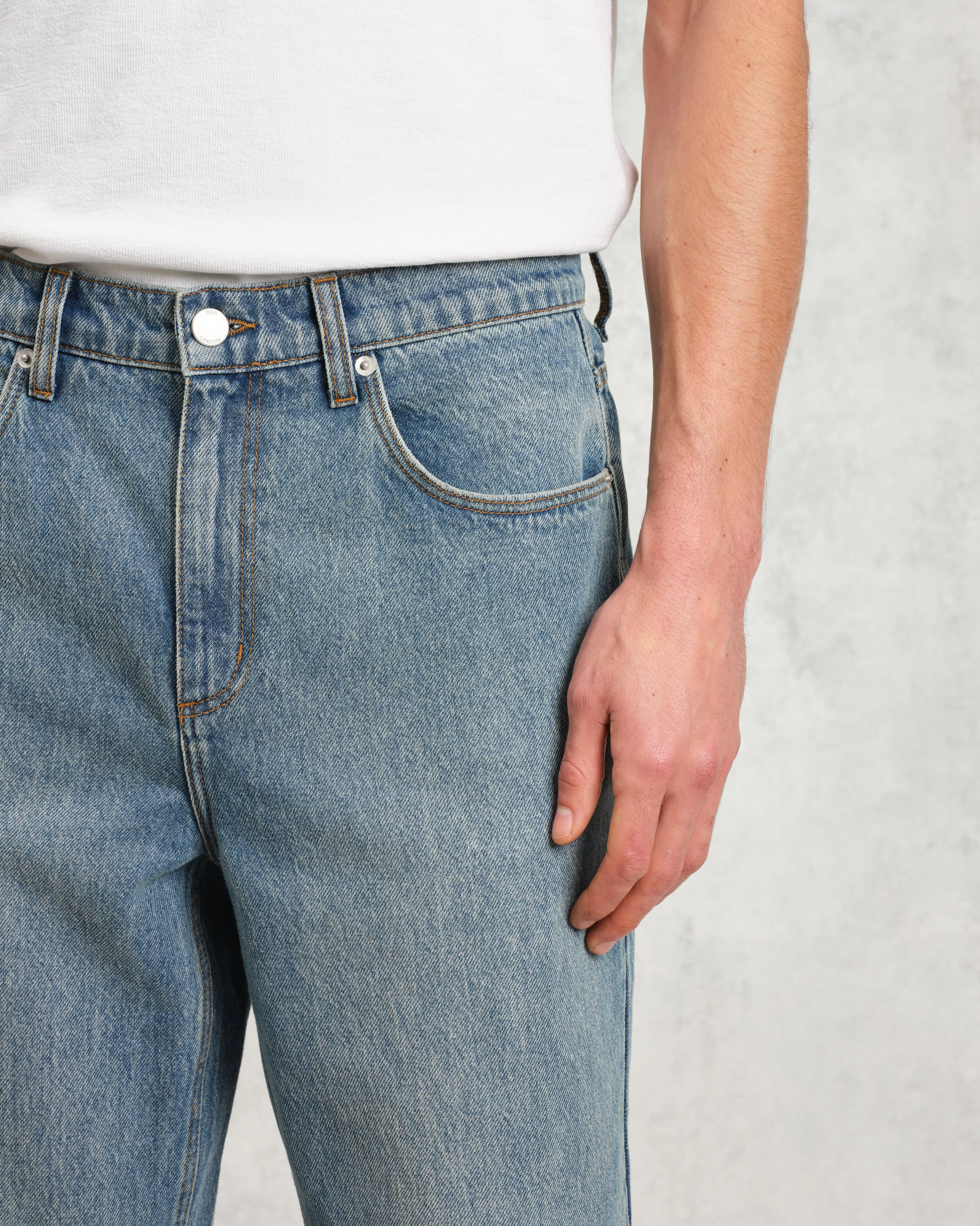 Russell - Vintage Blue Straight Fit Denim Jeans sold by Wax London product image thumbnail 4