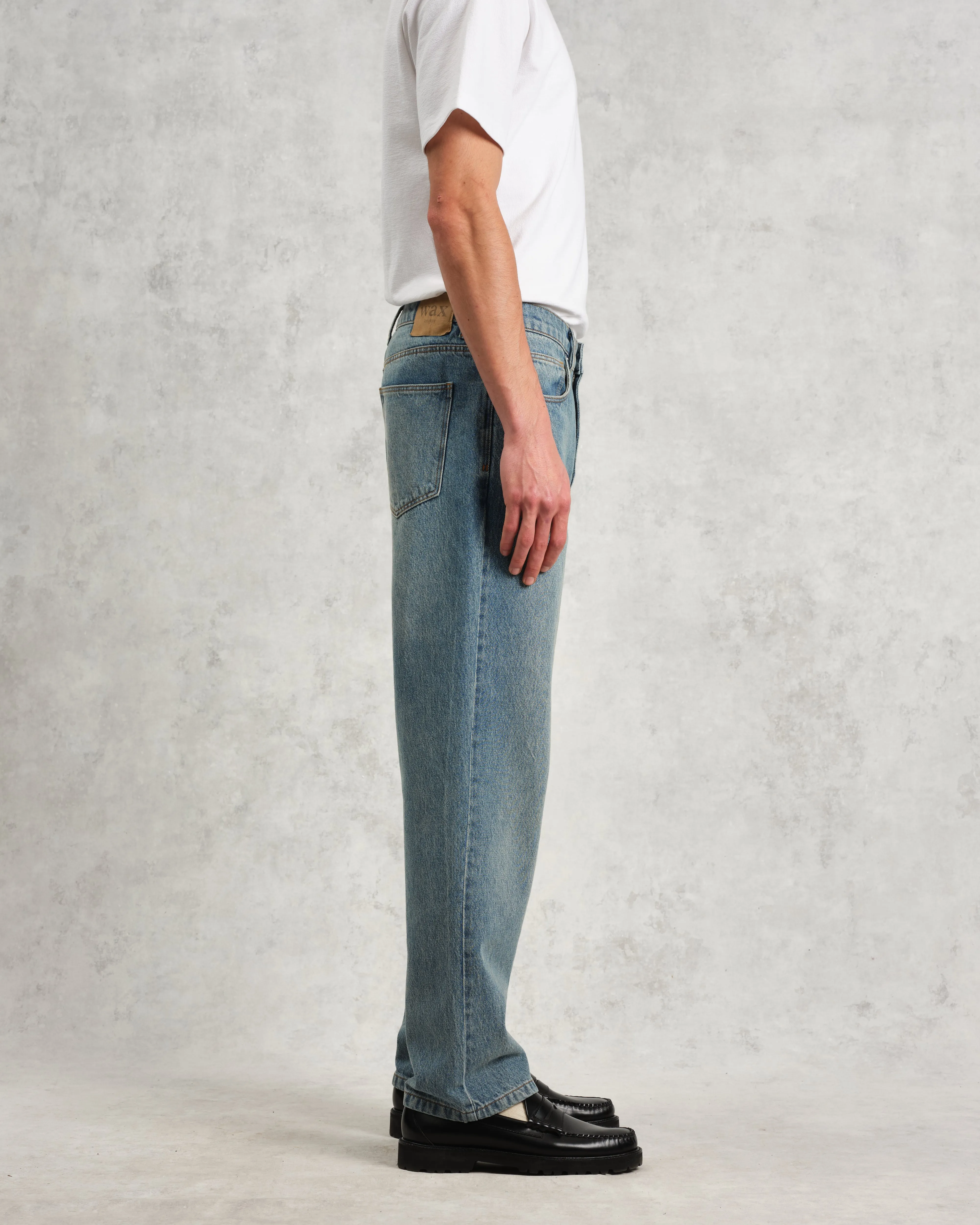 Russell - Vintage Blue Straight Fit Denim Jeans sold by Wax London product image thumbnail 5