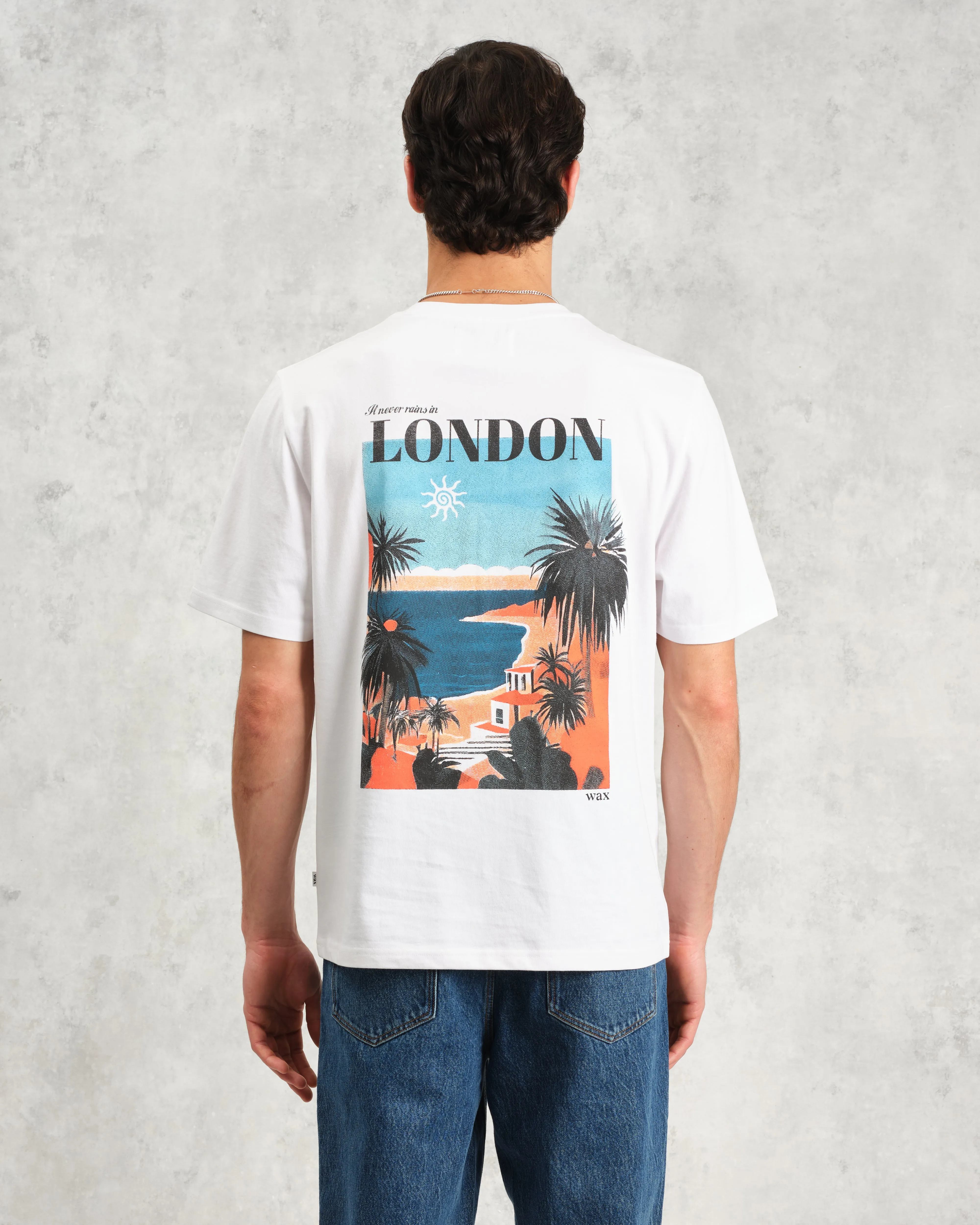 Dean - White London Postcard Graphic Organic Cotton T-Shirt sold by Wax London product image thumbnail 2