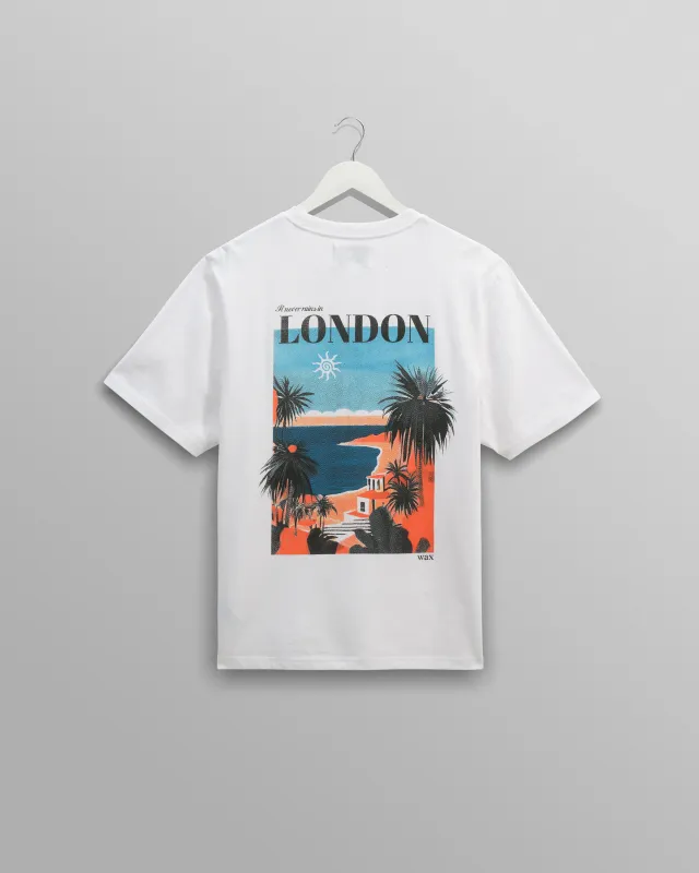 Dean - White London Postcard Graphic Organic Cotton T-Shirt sold by Wax London