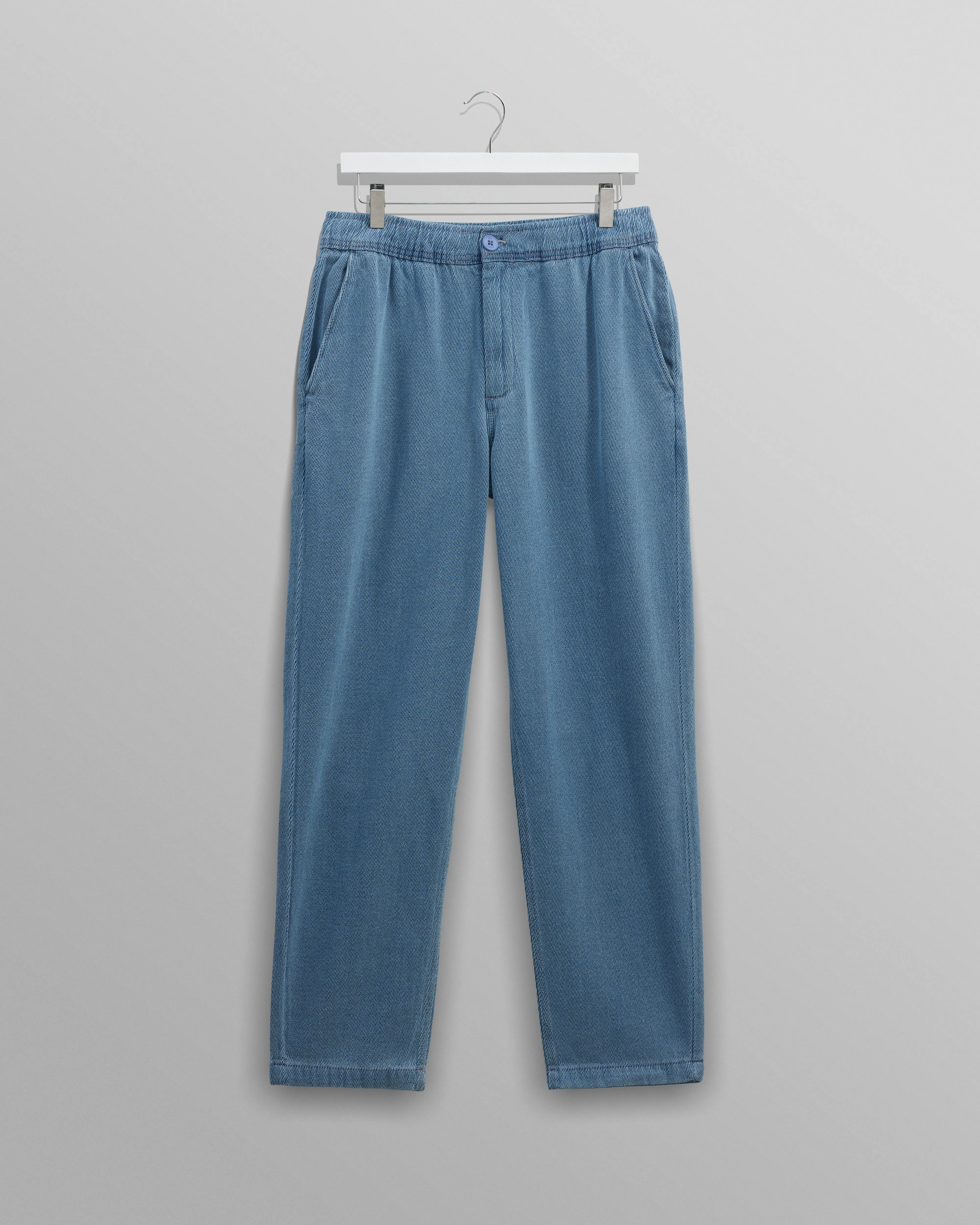Kurt - Indigo Longer Leg Organic Cotton Trousers sold by Wax London