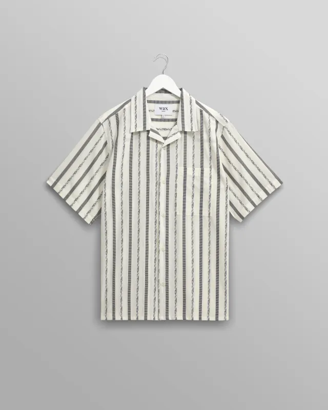 Didcot - Ecru Fleck Stripe Short-Sleeve Shirt sold by Wax London