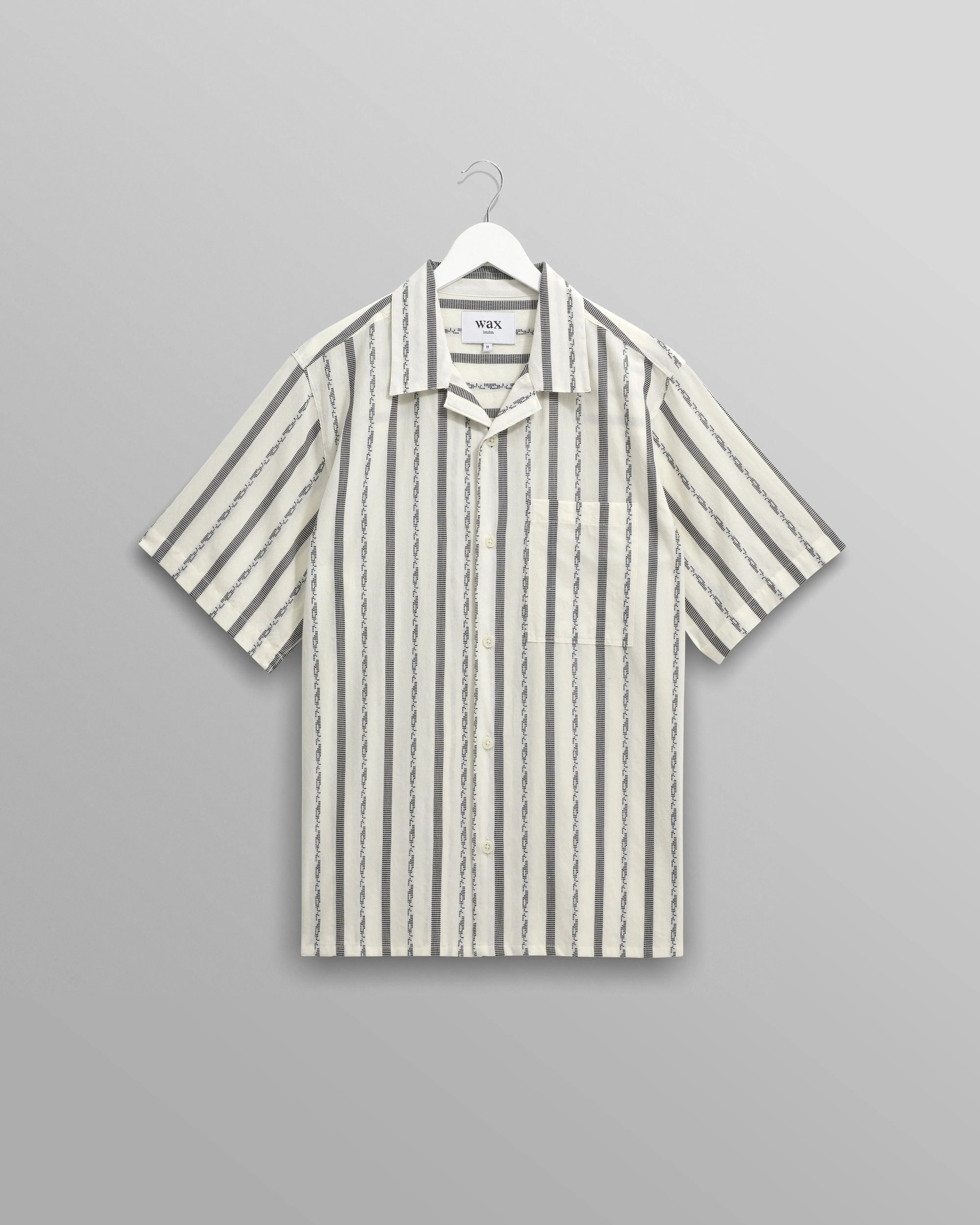 Didcot - Ecru Fleck Stripe Short-Sleeve Shirt sold by Wax London
