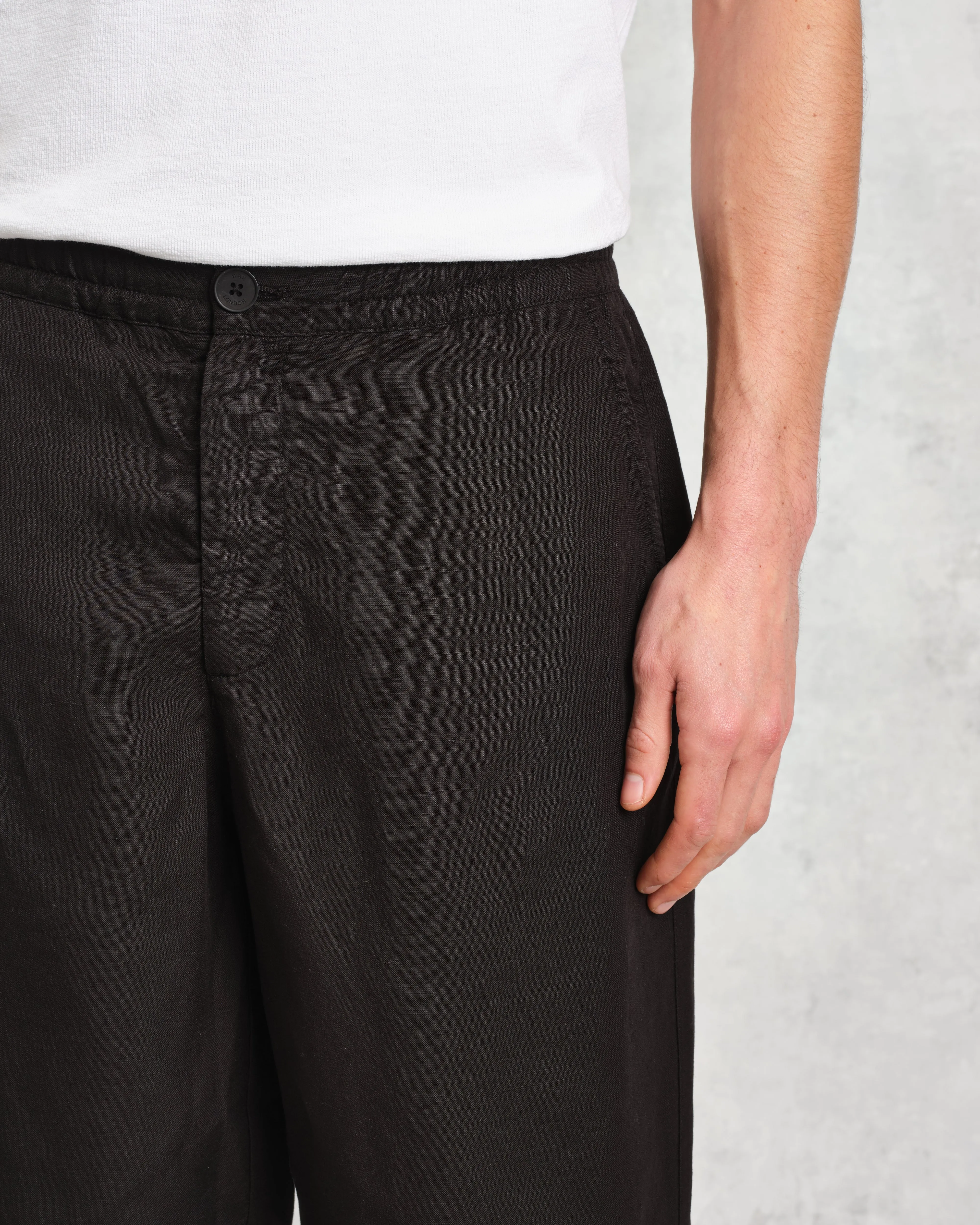 Glencoe - Black Slub Weave Trousers sold by Wax London product image thumbnail 4